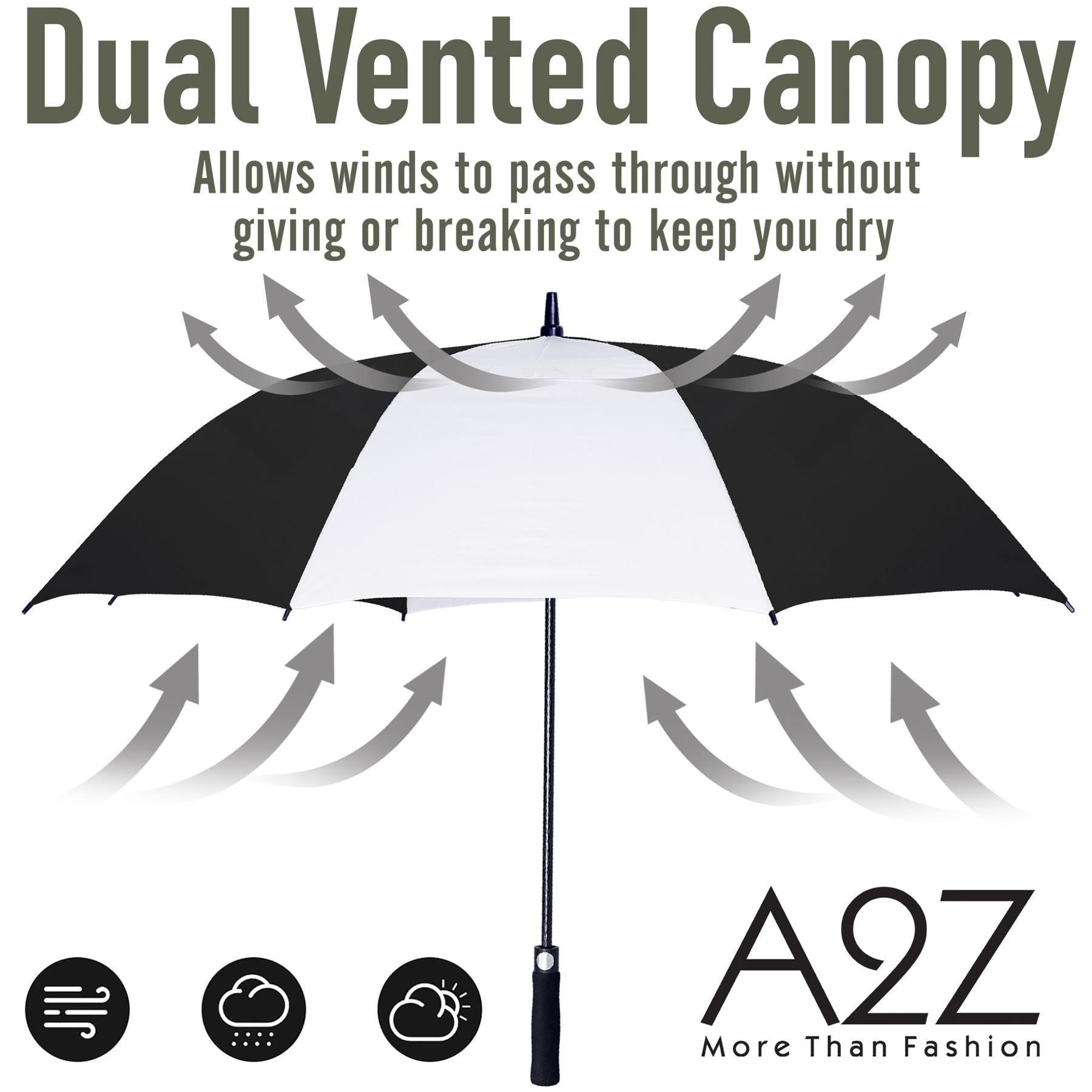 A2Z Golf Umbrella Super Deluxe Auto Open Wind Rain Resitant Double Vented Canopy