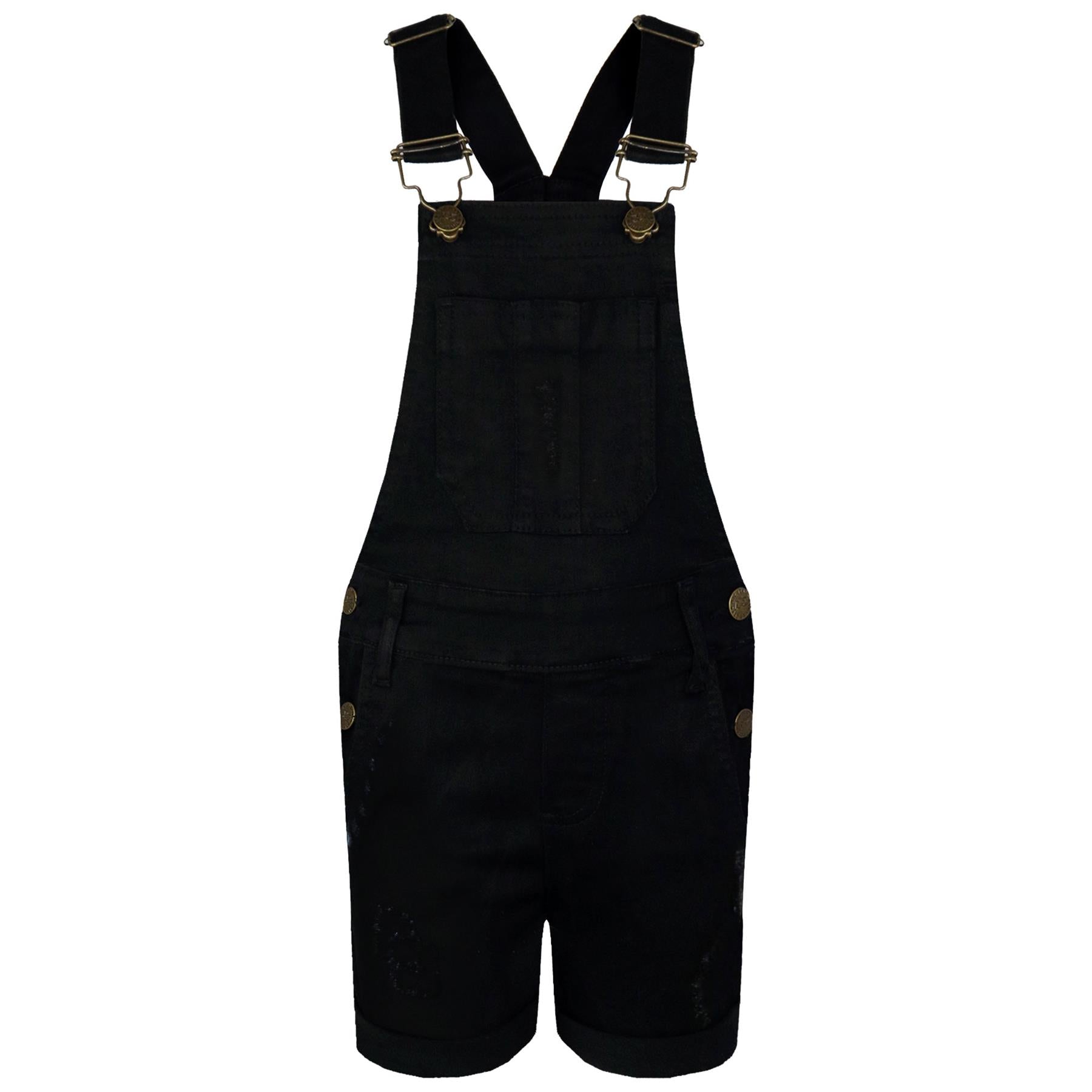 A2Z 4 Kids Girls Shorts Dungaree Denim Ripped Jeans All In One Jumpsuit Playsuit