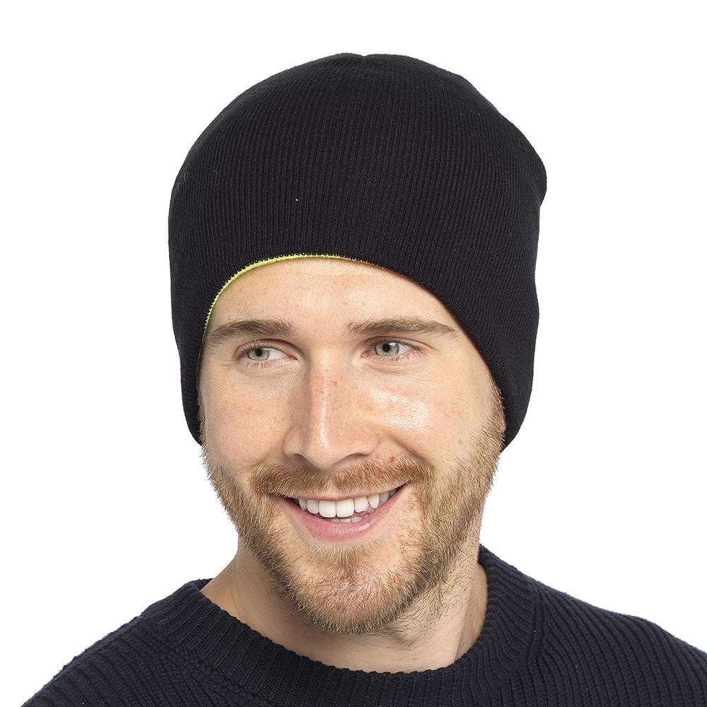 A2Z Mens Reversible Hat Beanie Soft Feel Stretchy Cold Weather Winter Warm Hats