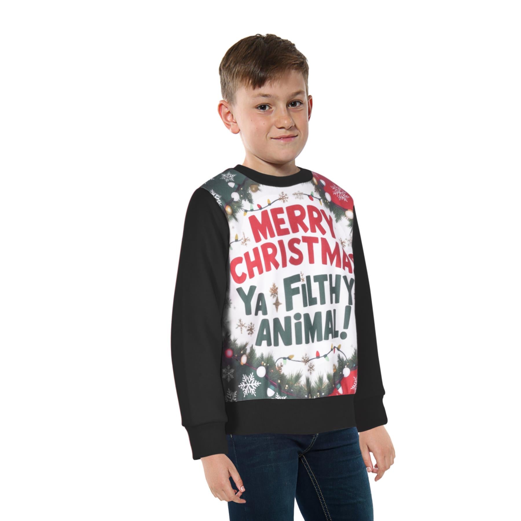 Kids Girls Boys Merry Christmas Ya Filthy Animal Jumper Hoodies Xmas Sweatshirts