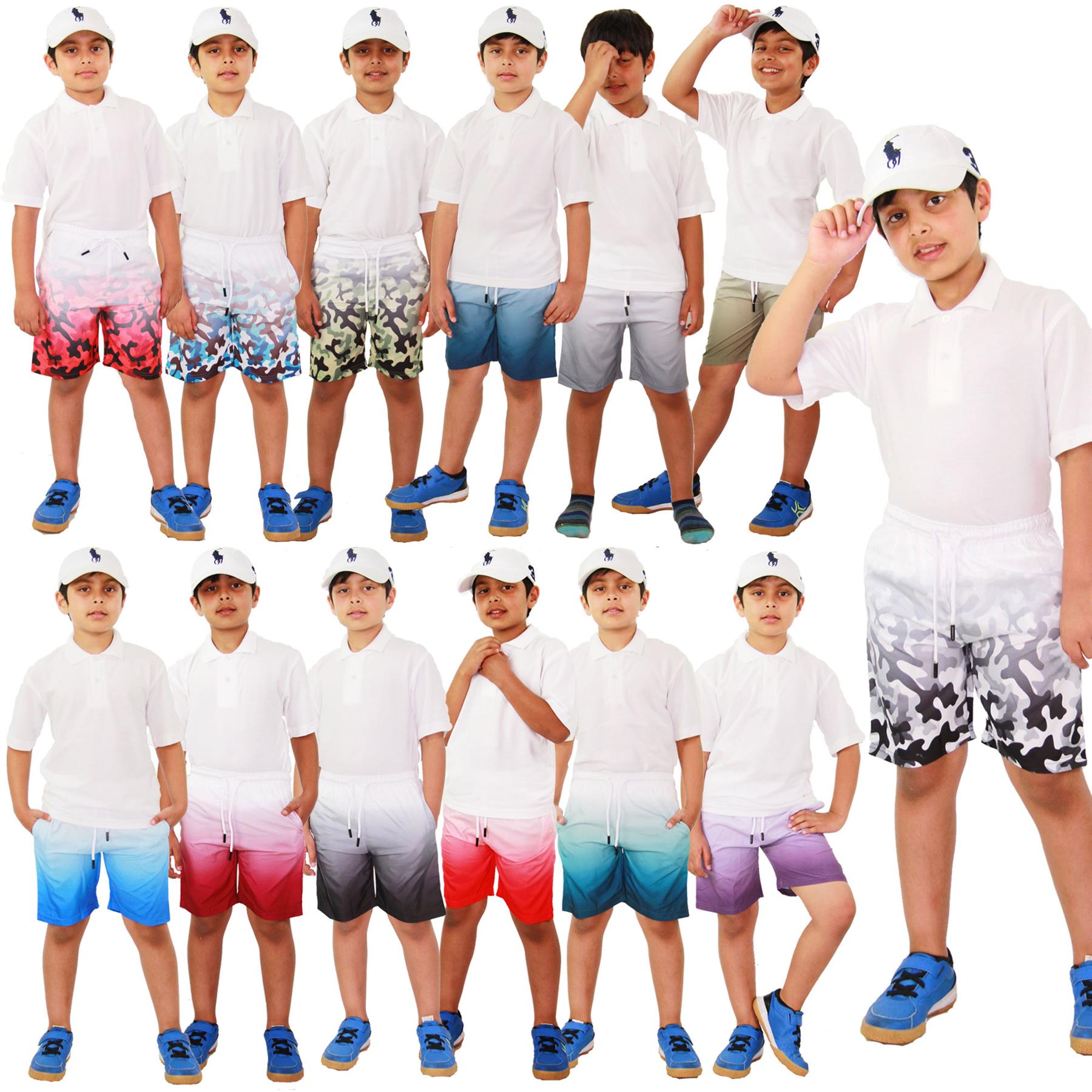 Kids Boys Gradient Colour Shorts Two Tone Fade New Summer Fashion Age 5-13 Years