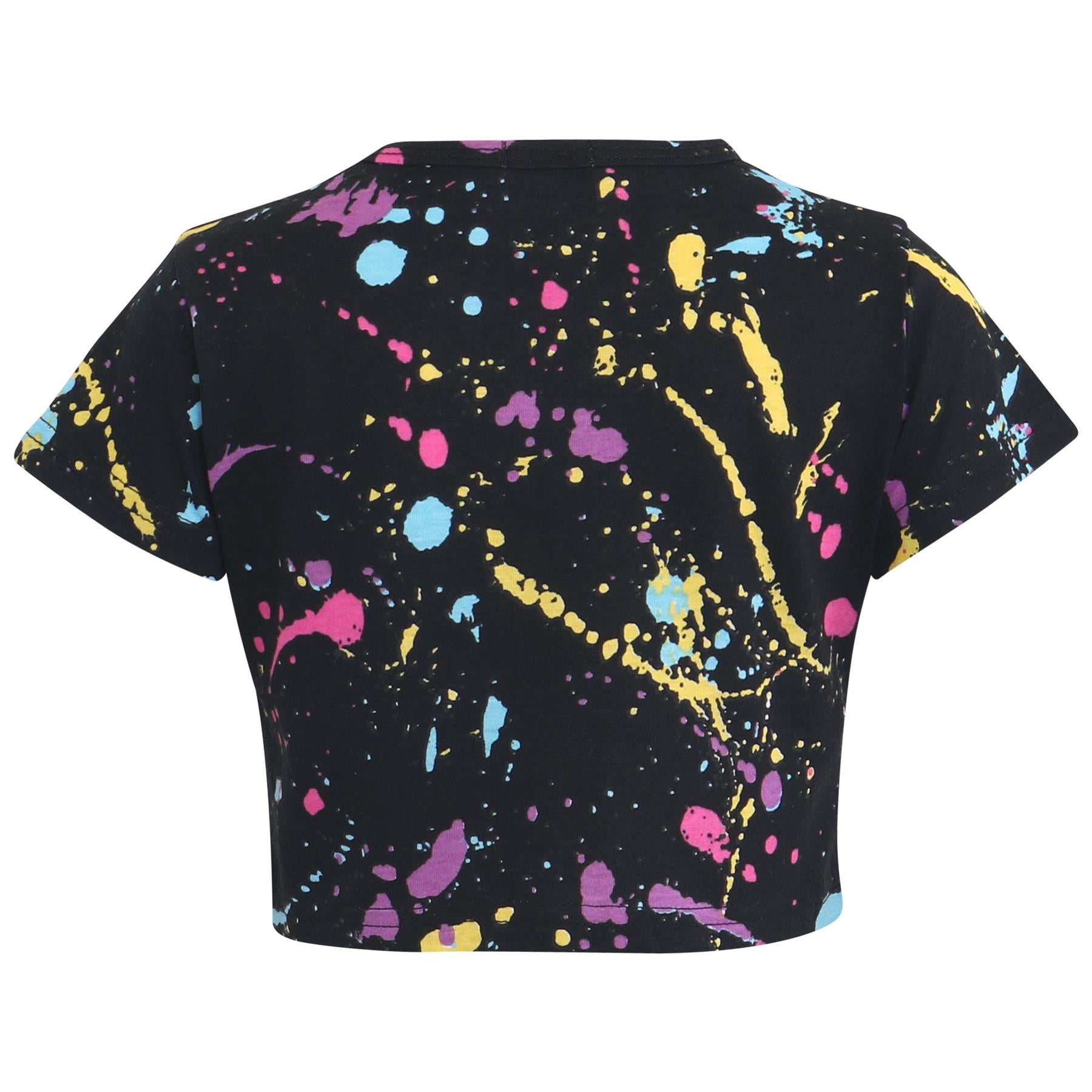 Kids Girls Top Tops Splash Print Stylish Fahsion Trendy T Shirt Crop Top 5-13 Yr