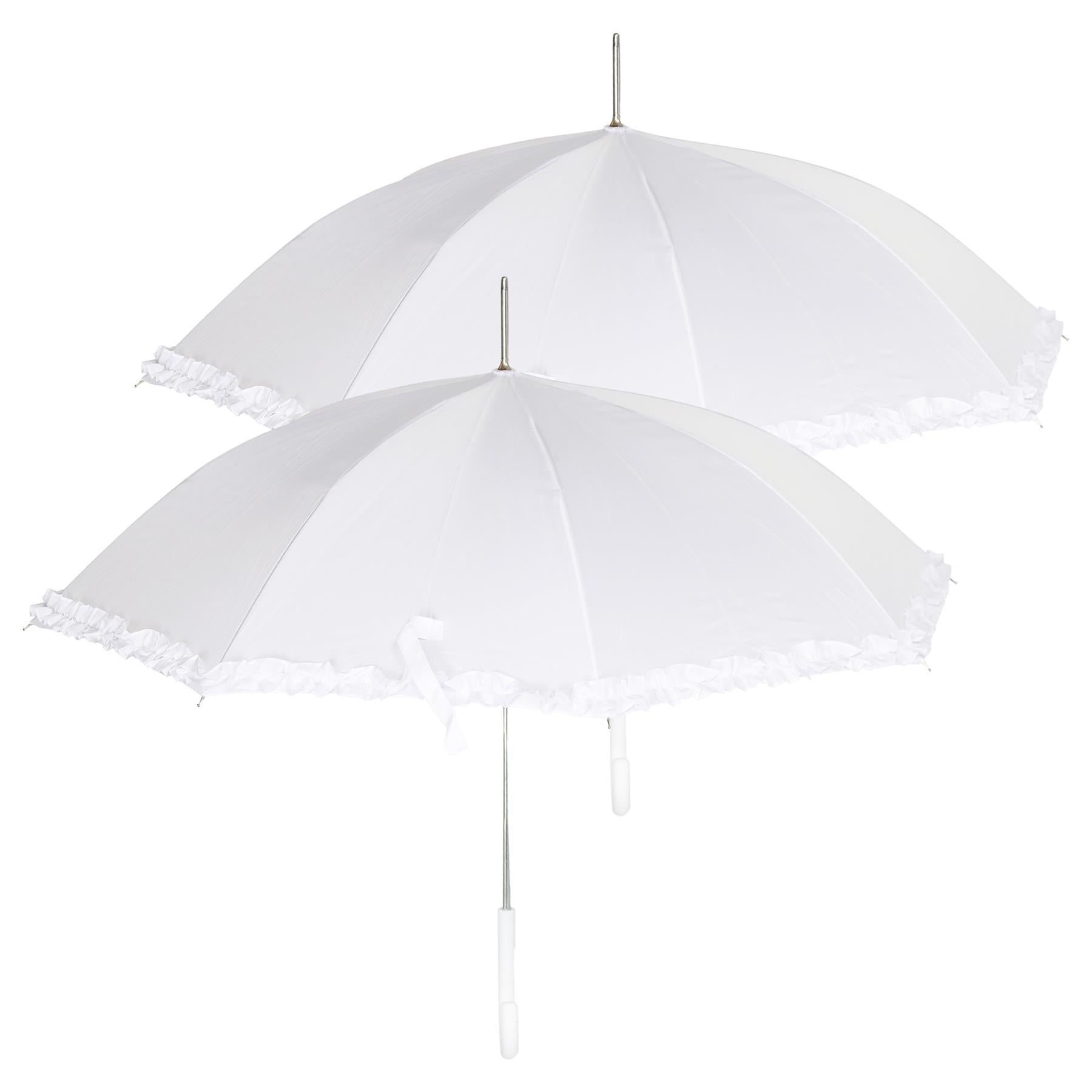 Ladies Wedding Umbrella Vintage Frill Bridal Parasol Auto Open Brolly Canopy