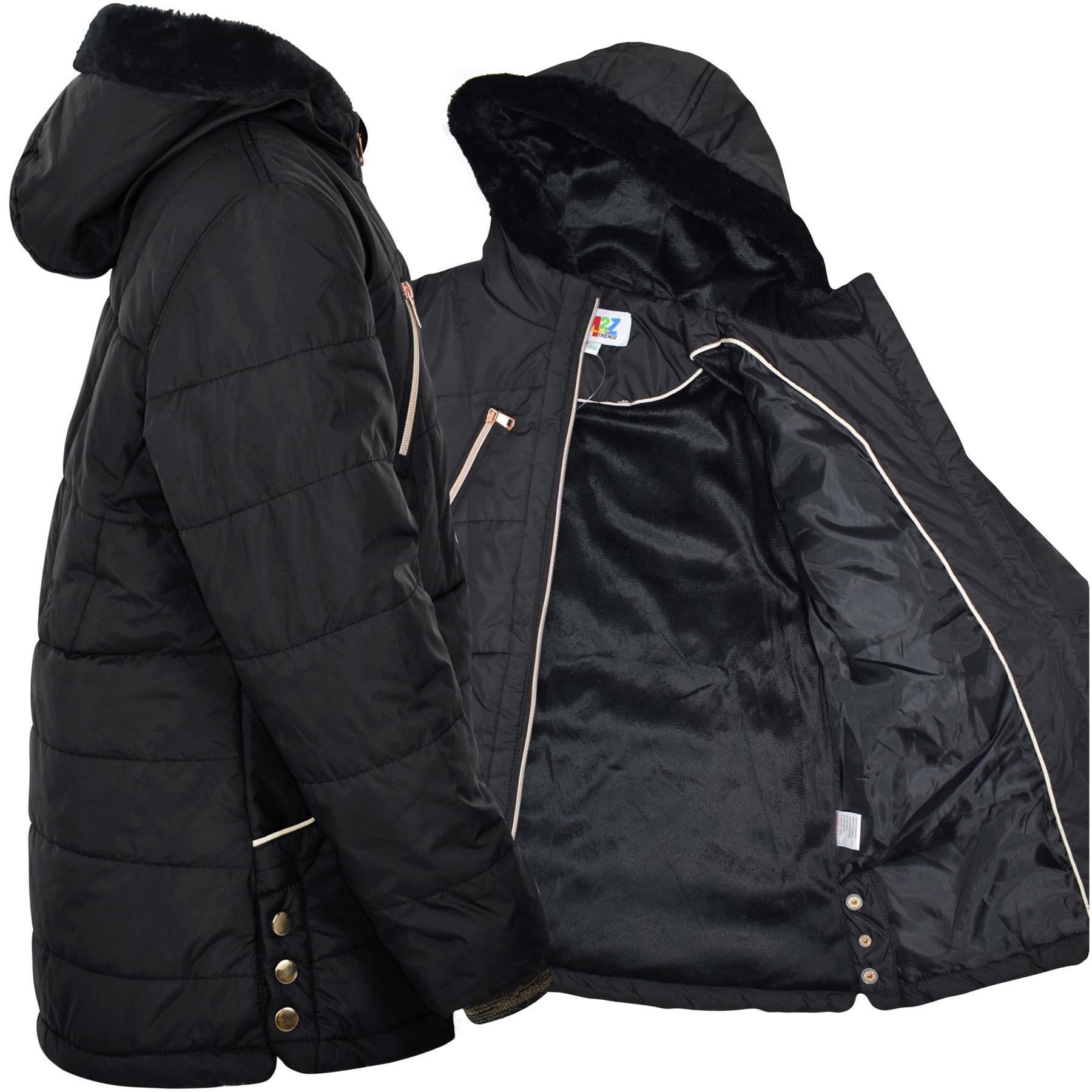 Kids Girls Longline Fashion Black Padded Casual Jacket - Kids Clothing Store