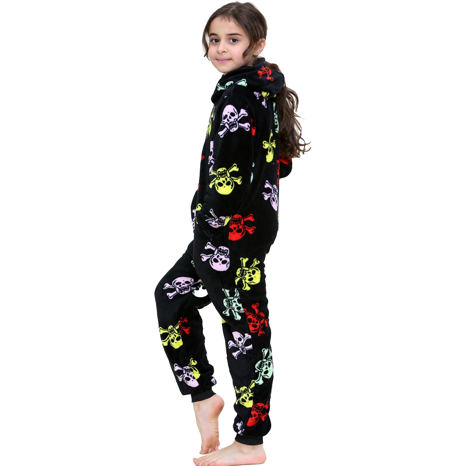 Girls Boys Halloween Skull & Bones Print Onesie - Kids Clothing Store