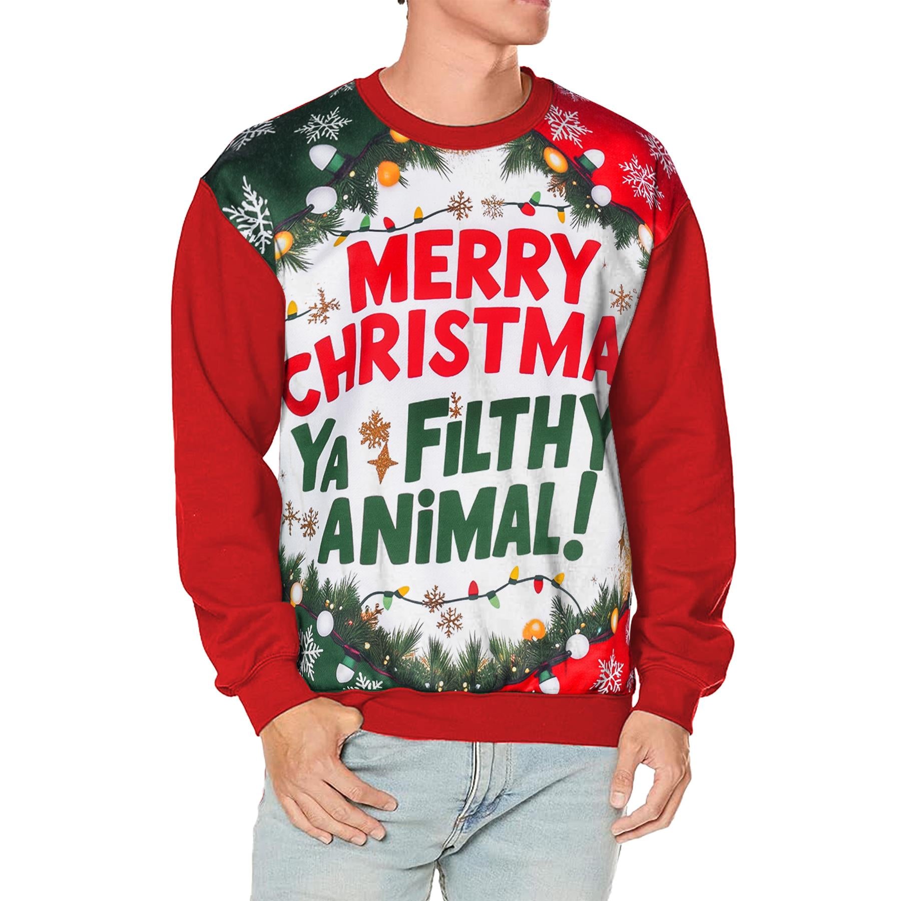 A2Z Mens Women Merry Christmas Ya Filthy Animal Jumper Hoodies Xmas Sweatshirts