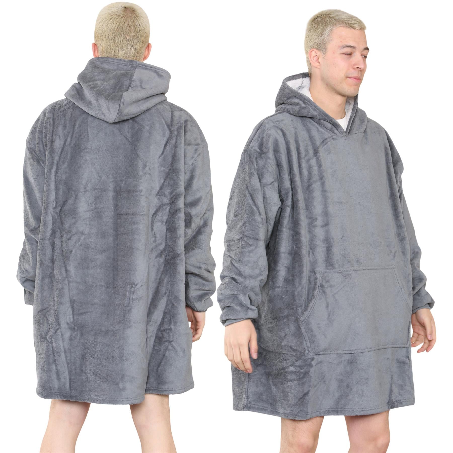 Unisex Oversized Hoodie Snuggle with Plush Sherpa Fleece Lining For Men & Women