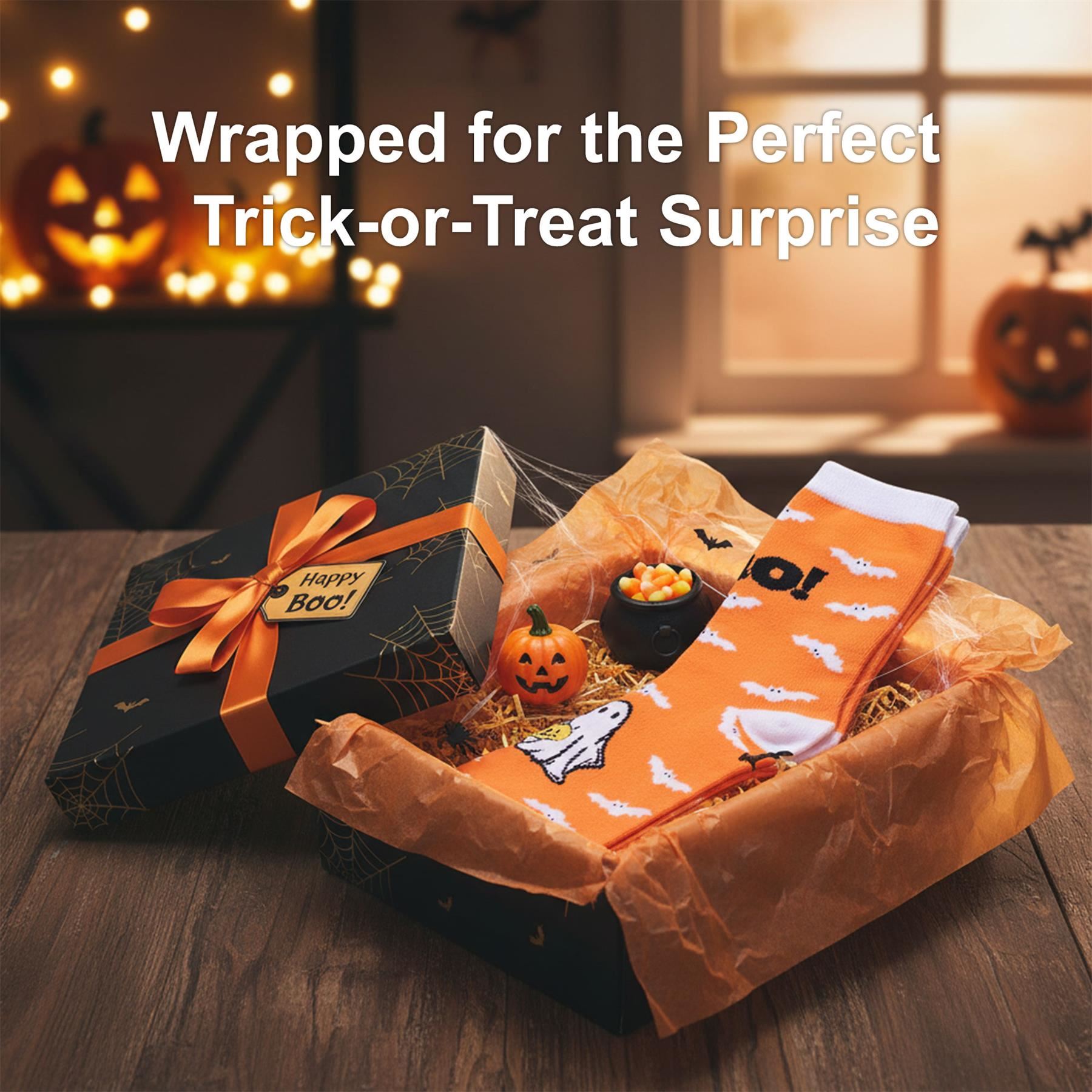 A2Z 4 Kids Girls Boys Novelty Halloween Skeleton Boo Spider Web Warm Crew Socks