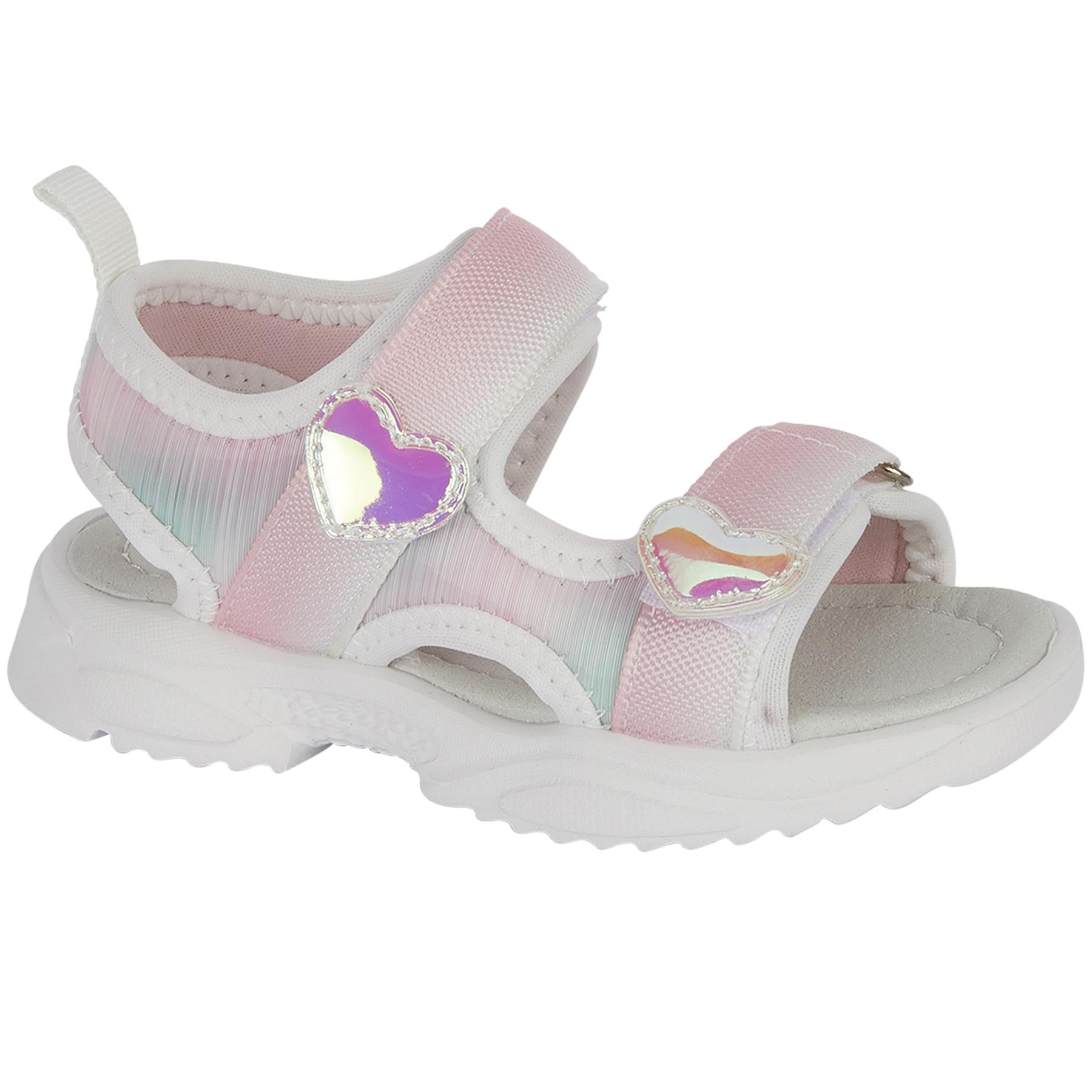 Kids Girls Beach Summer Mule Sandals Open Toe With Touch Close Fastening Strap