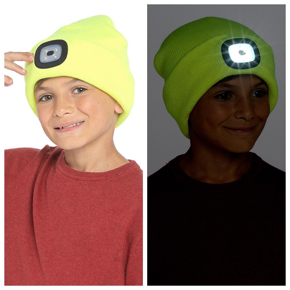 A2Z 4 Kids Girls Boys LED Hats Beanie Light Up Battery Powered Winter Warm Caps