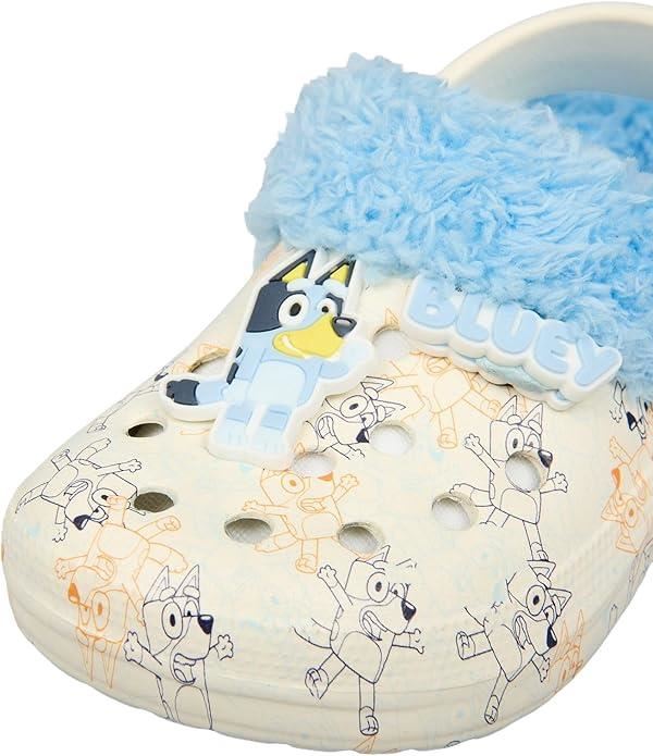 Officially Licensed Bluey Kids Fleece-Lined Clogs with Soft Plush Interior Shoes