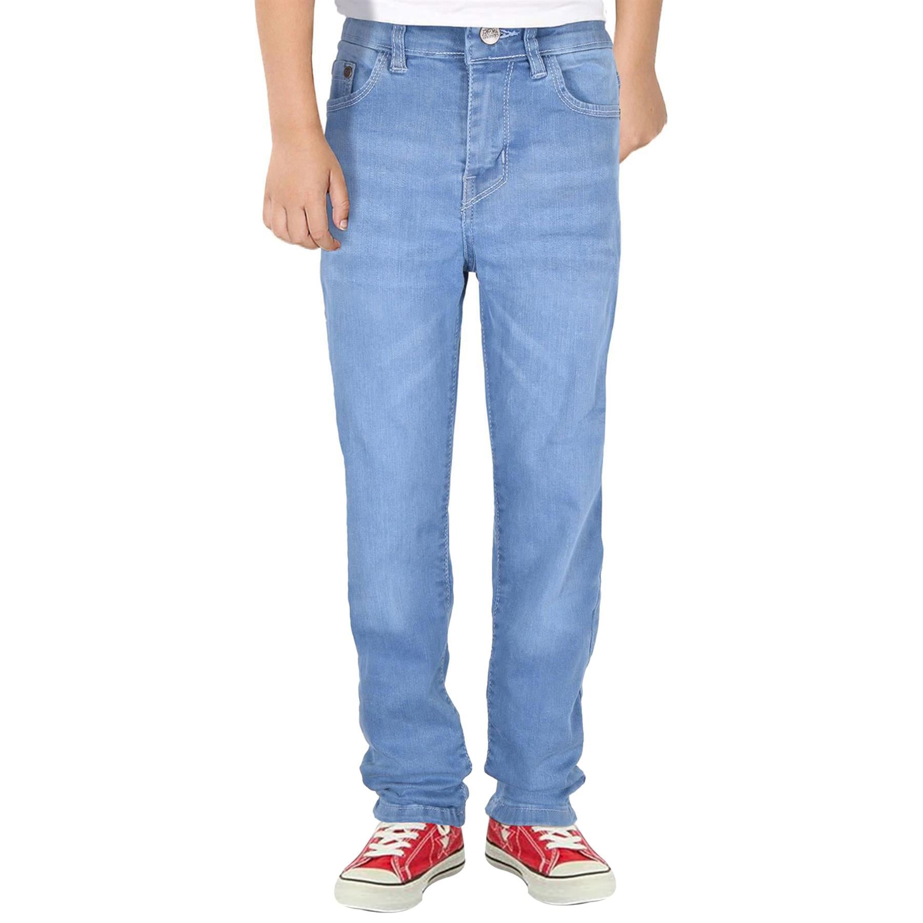 Kids Boys Relaxed Straight Fit Boot Cut Light Blue Jeans