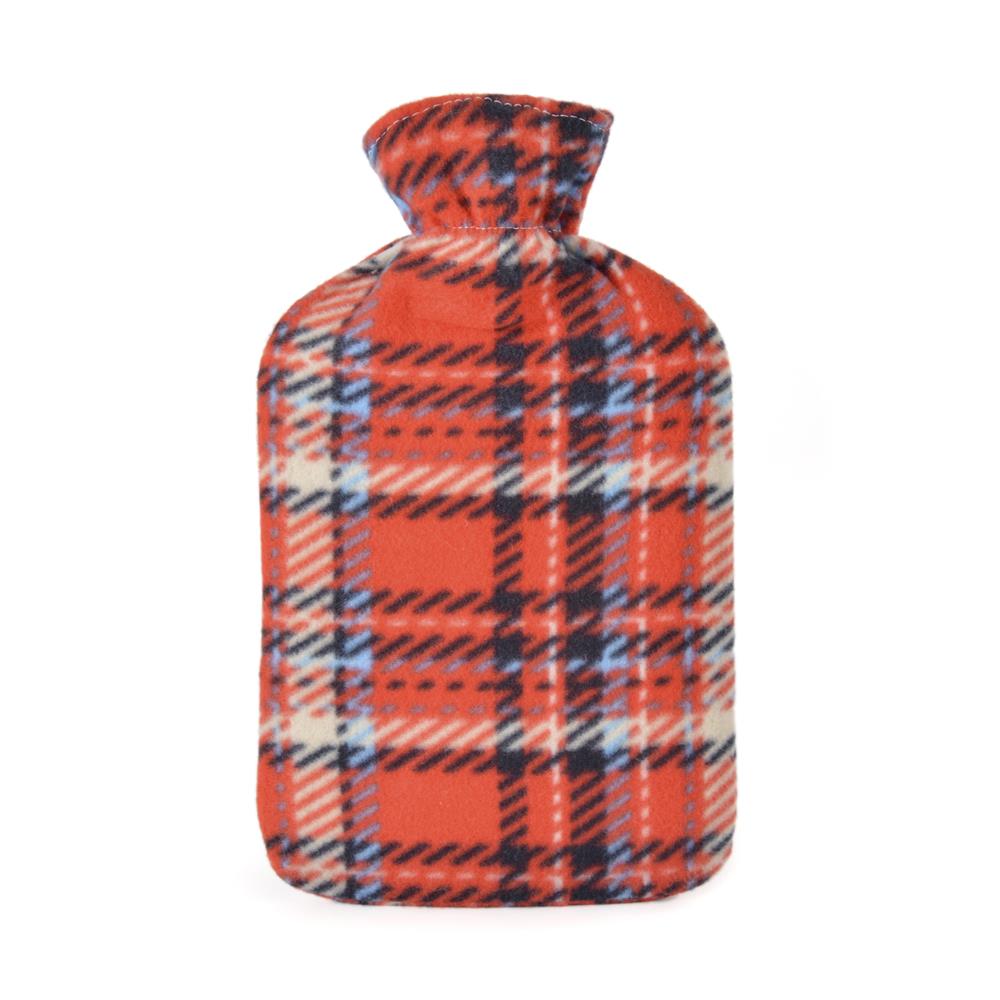 A2Z Hot Water Bottle Tartan Flannel Fleece Cover 2 Liter Bottles Heat Therapy