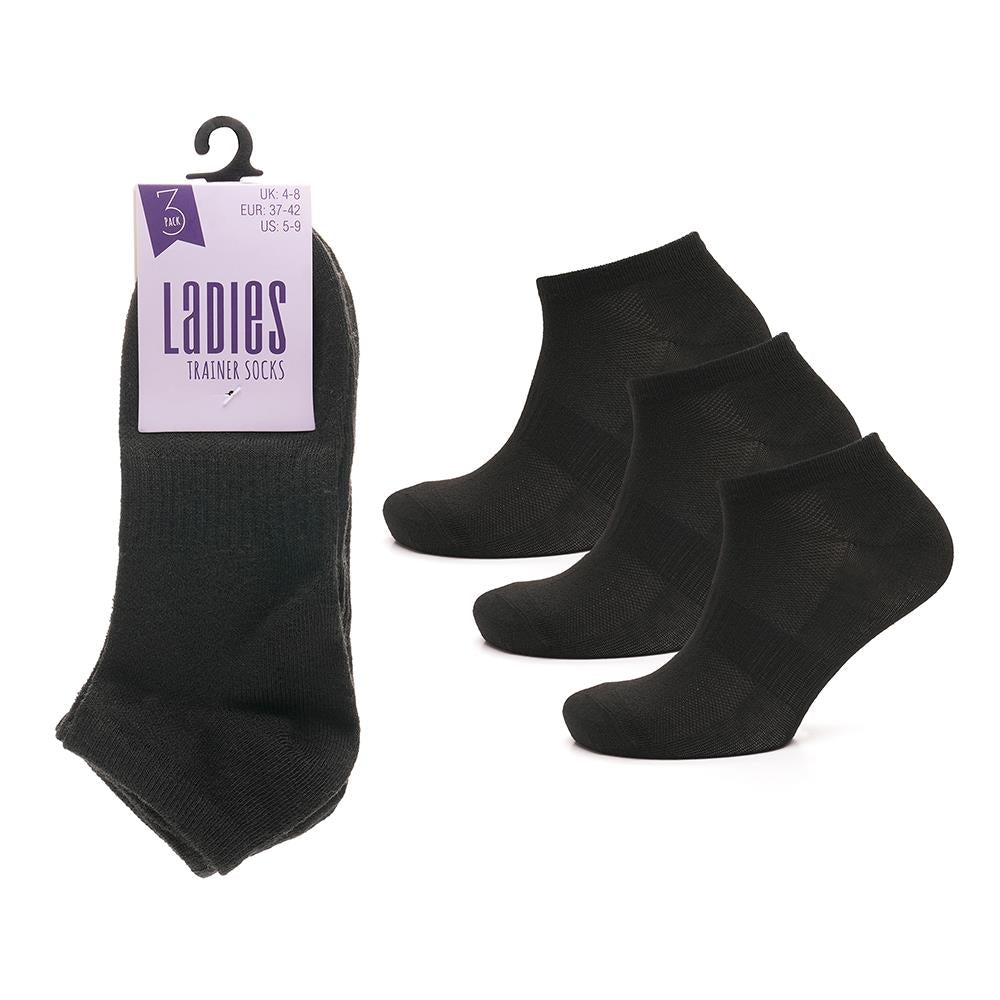 A2Z Ladies 3 Pack Trainer Socks Low Cut Ankle Socks with Arch Support Mesh Socks