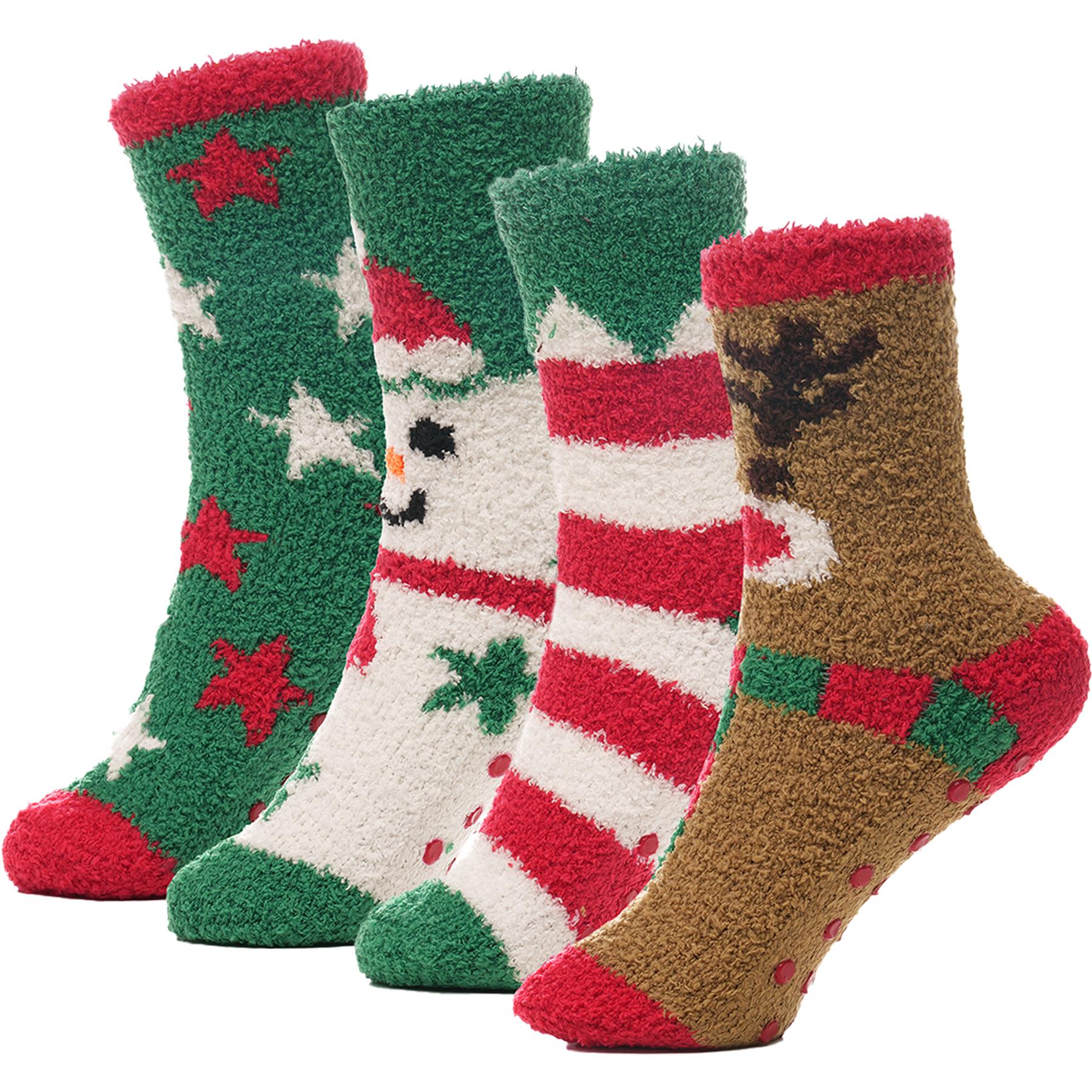 A2Z 4 Kids Girls Boys Socks 4 Pack Novelty Xmas Stylish Winter Warm Cozy Socks