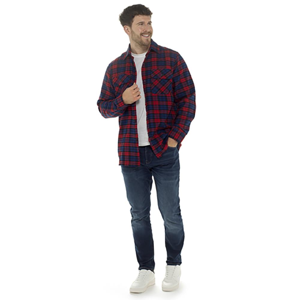 A2Z Mens Shirt Yarn Dyed Quilted Check Shirt Lumberjack Outside Brushed Shirt