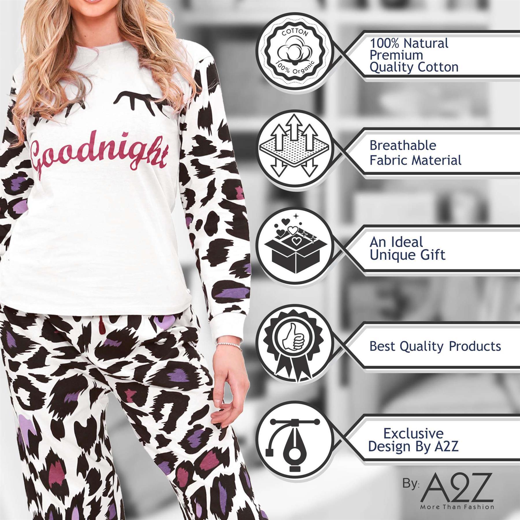 Ladies Cute Soft Cotton PJS Long Sleeve for Women 2 Set