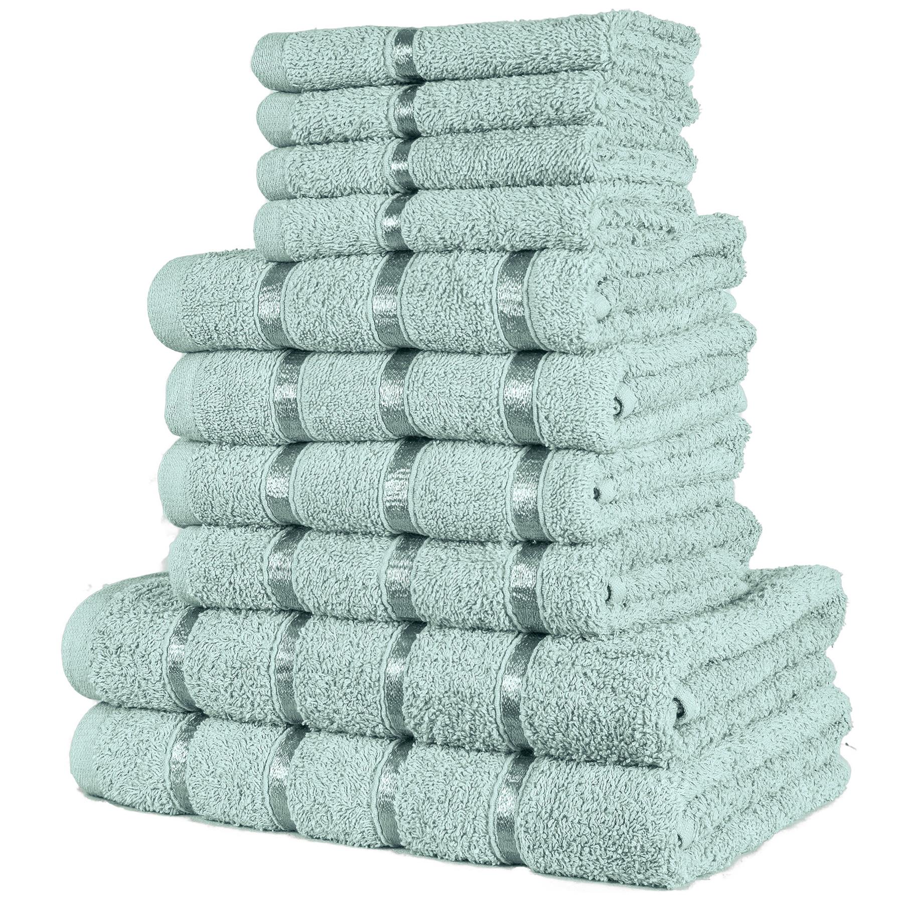 Luxurious 10 Piece Towel Bale Set 2x Bath Towels 4x Hand Towels 4x Face Towels