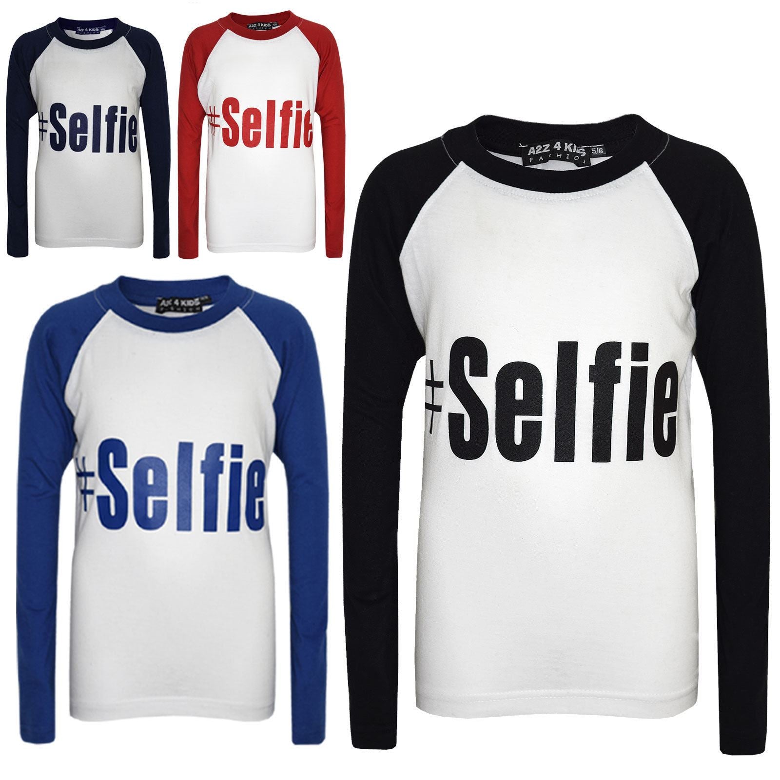 Kids Girls Boys PJ's " #SELFIE " Printed Stylish Pyjamas New Age 5-13 Years