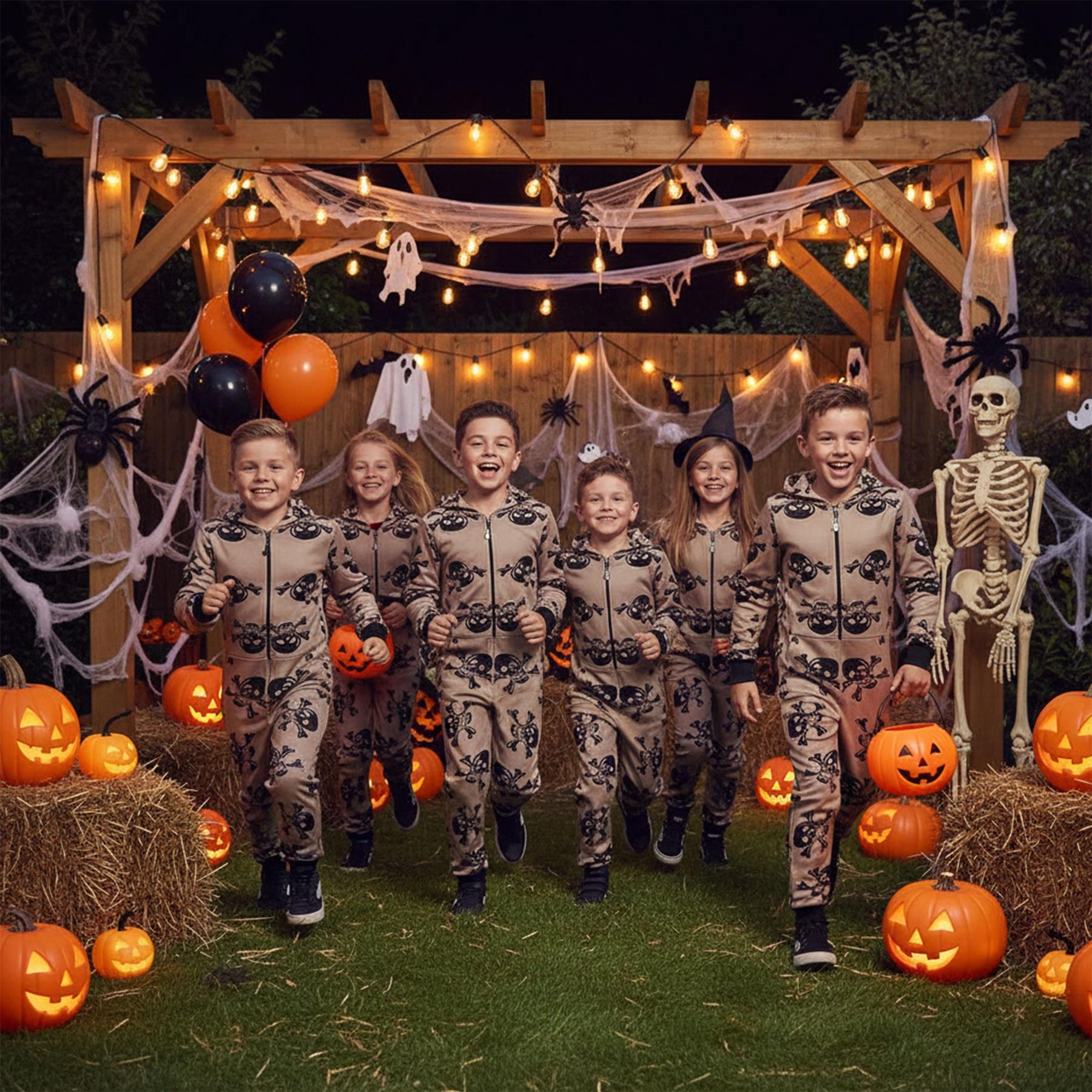 Kids Girls Boys One Piece Halloween Print Onesie