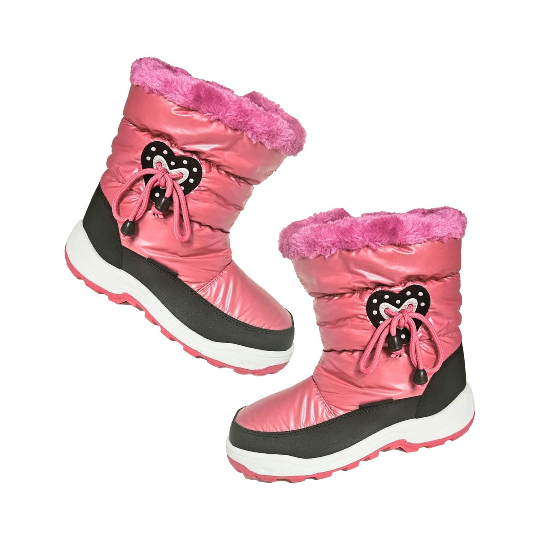 A2Z 4 Kids Girls Snow Boots Winter Warm Anti Slip Faux Fur Lined Ankle Booties