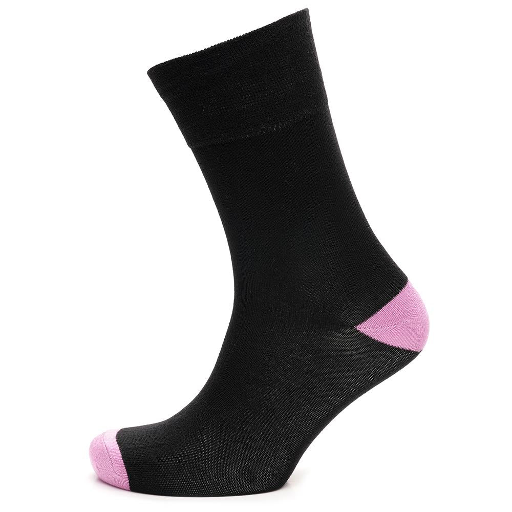 Ladies 3 Pack Bamboo Socks Non Elastic Heel & Toe Design Striped & Spotty Socks