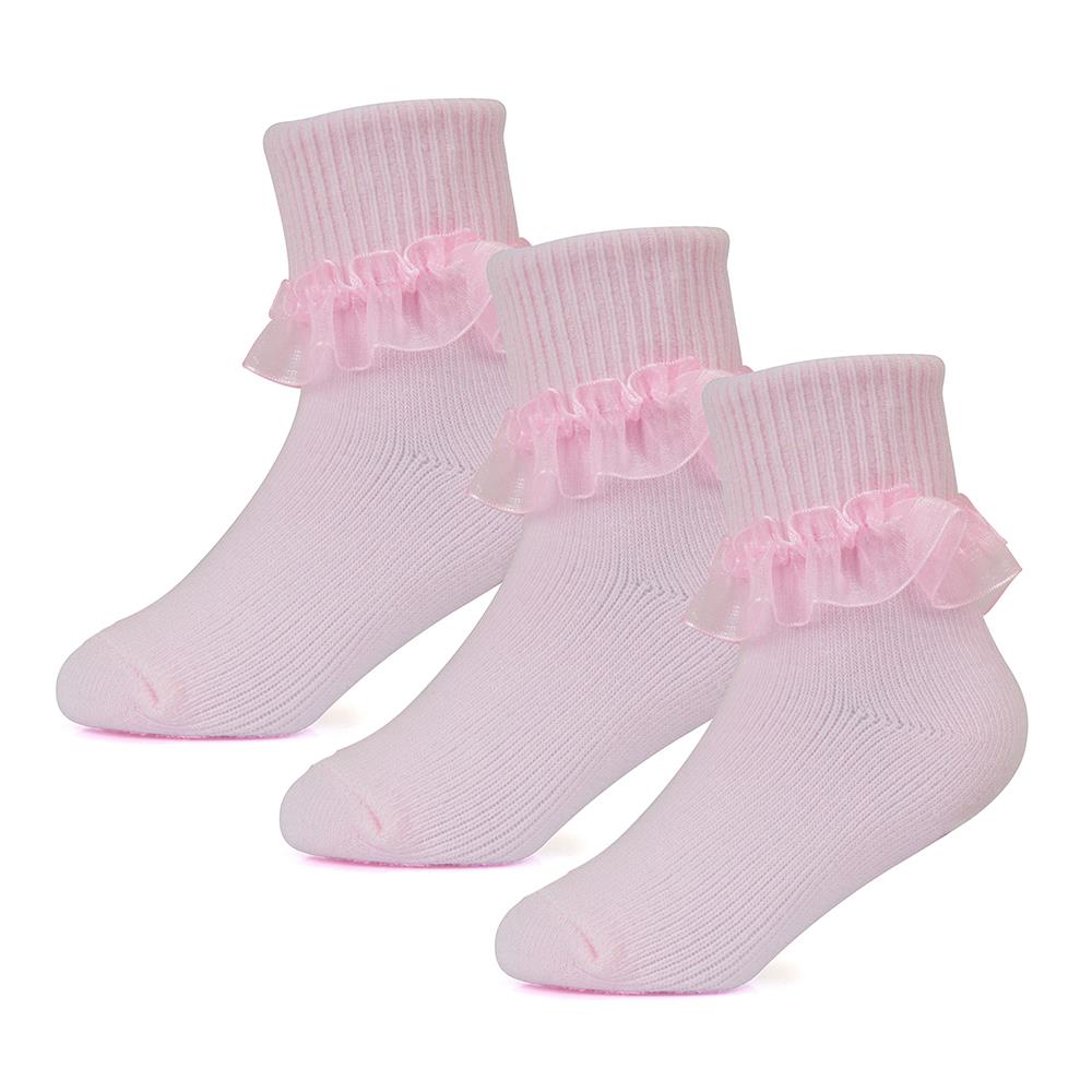 Infant Toddler Baby Girls Lace Frilly Socks Pack of 3 Kids Newborn Socks