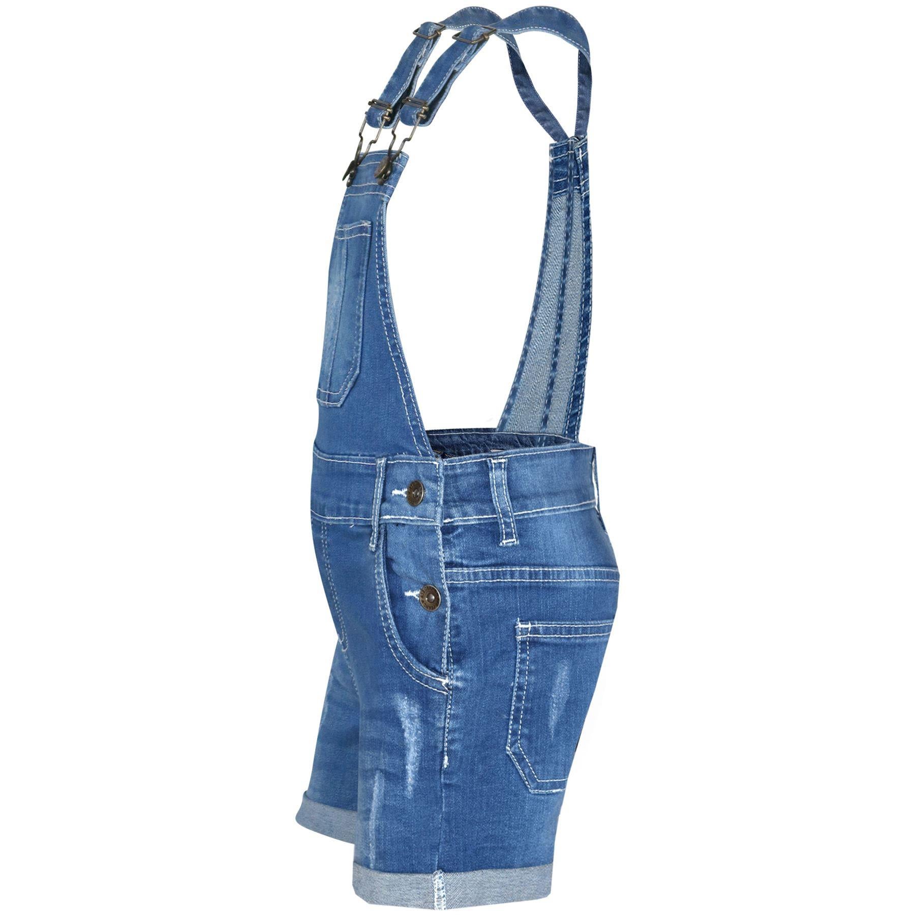 A2Z 4 Kids Girls Shorts Dungaree Denim Ripped Jeans All In One Jumpsuit Playsuit