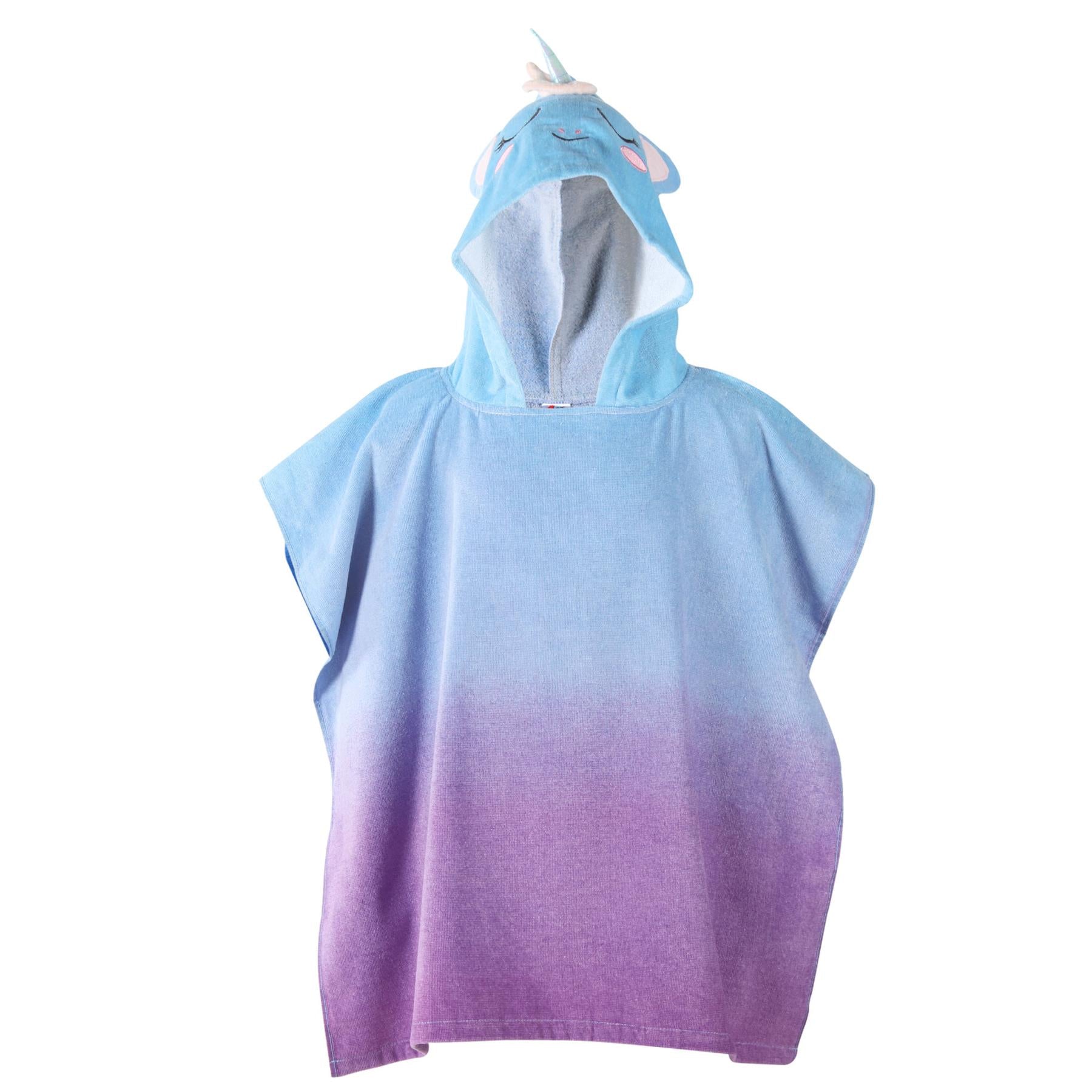 A2Z 4 Kids Girls Towel Poncho Unicorn Cotton Soft Hooded Bathrobe Swimming Wrap