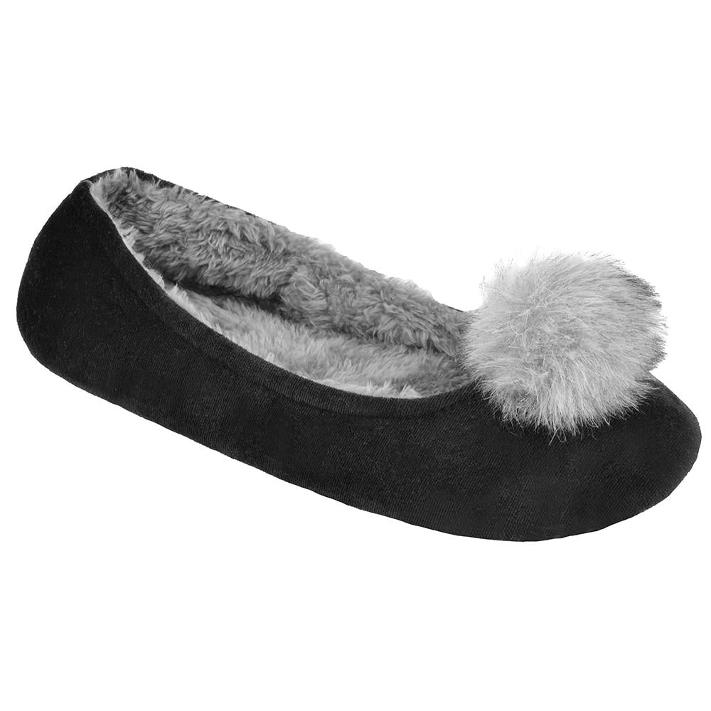 A2Z Ladies Ballet Slippers with Comfy Memory Foam Slipper With Plush Pom Pom