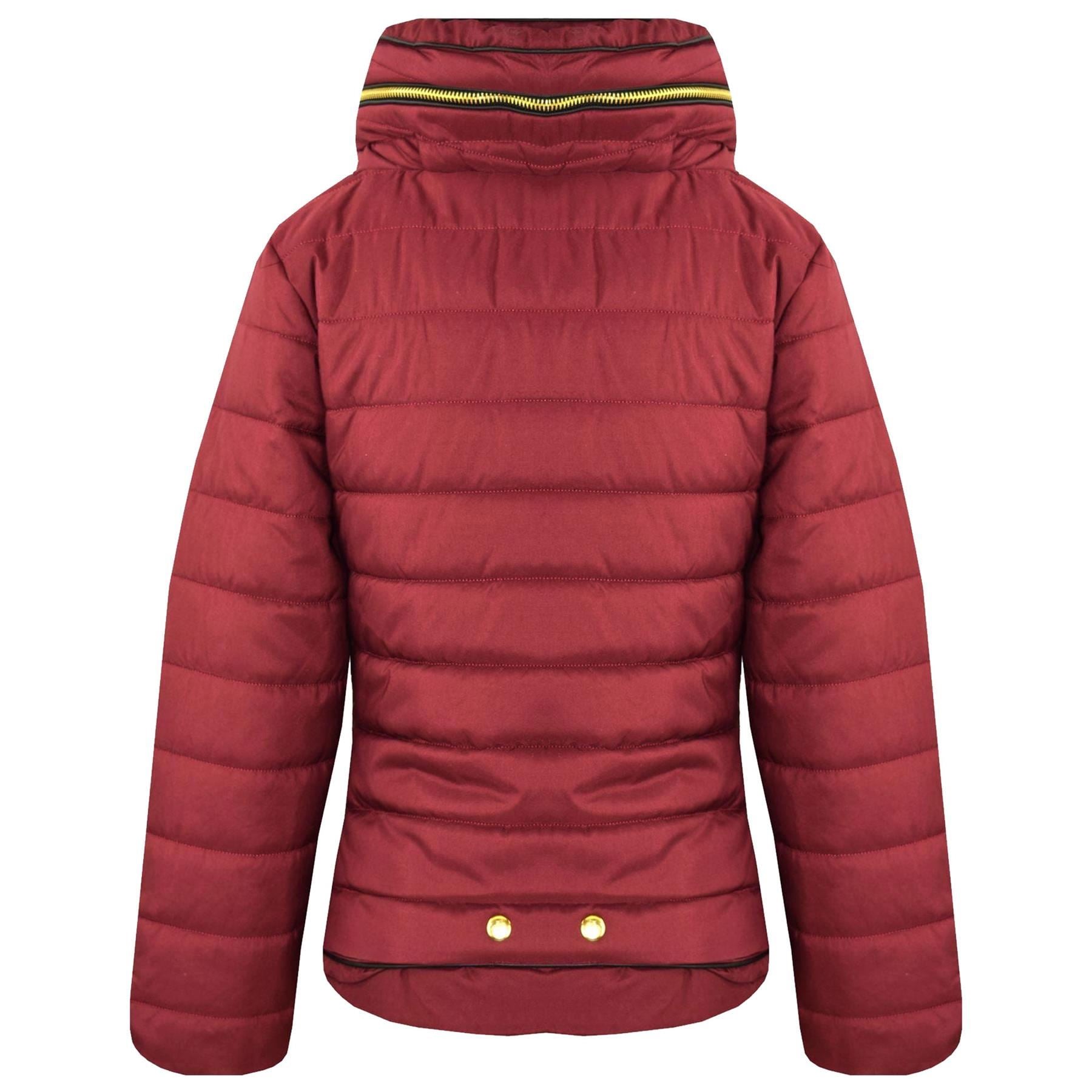 Girls Jacket Kids Padded Puffer Bubble Fur Collar Quilted Warm Thick Coats 3-13 Y