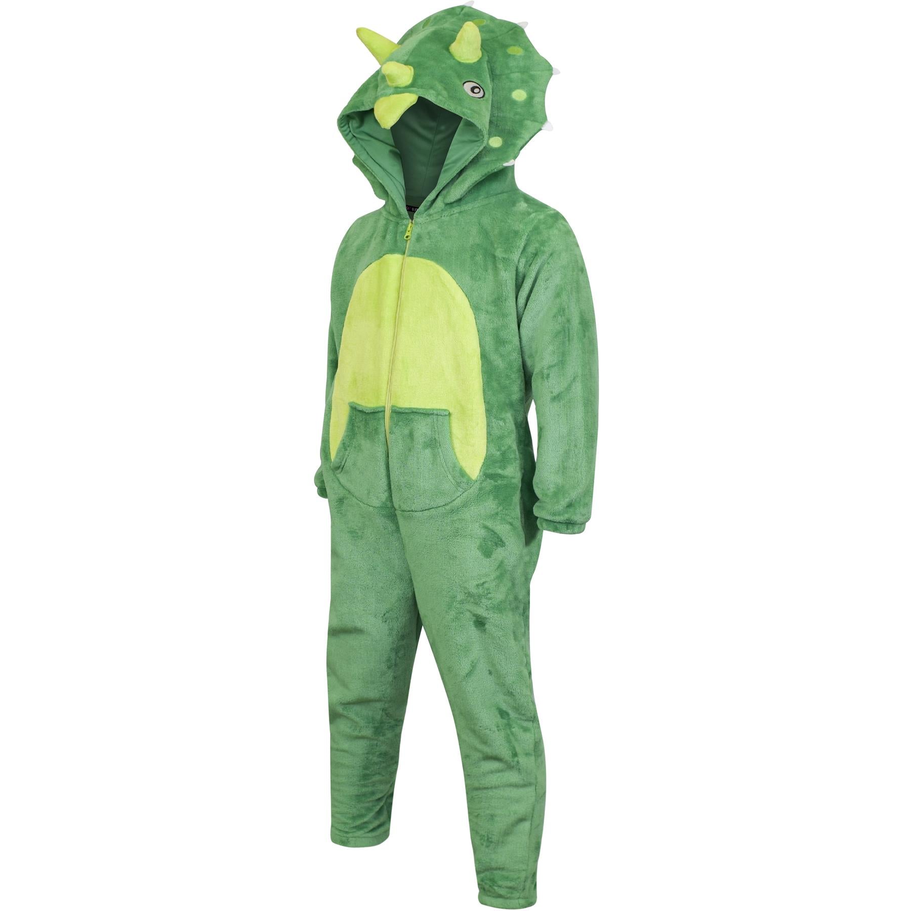 Kids Unisex Dinosaur Onesie Animal Face Jumpsuits Playsuit One Piece Loungesuit