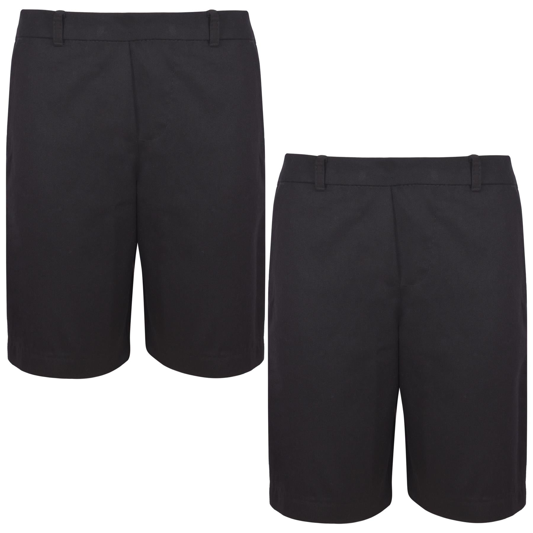 Kids Boys School Uniform Shorts 2 Pack Elasticated Waist Summer Short Pants