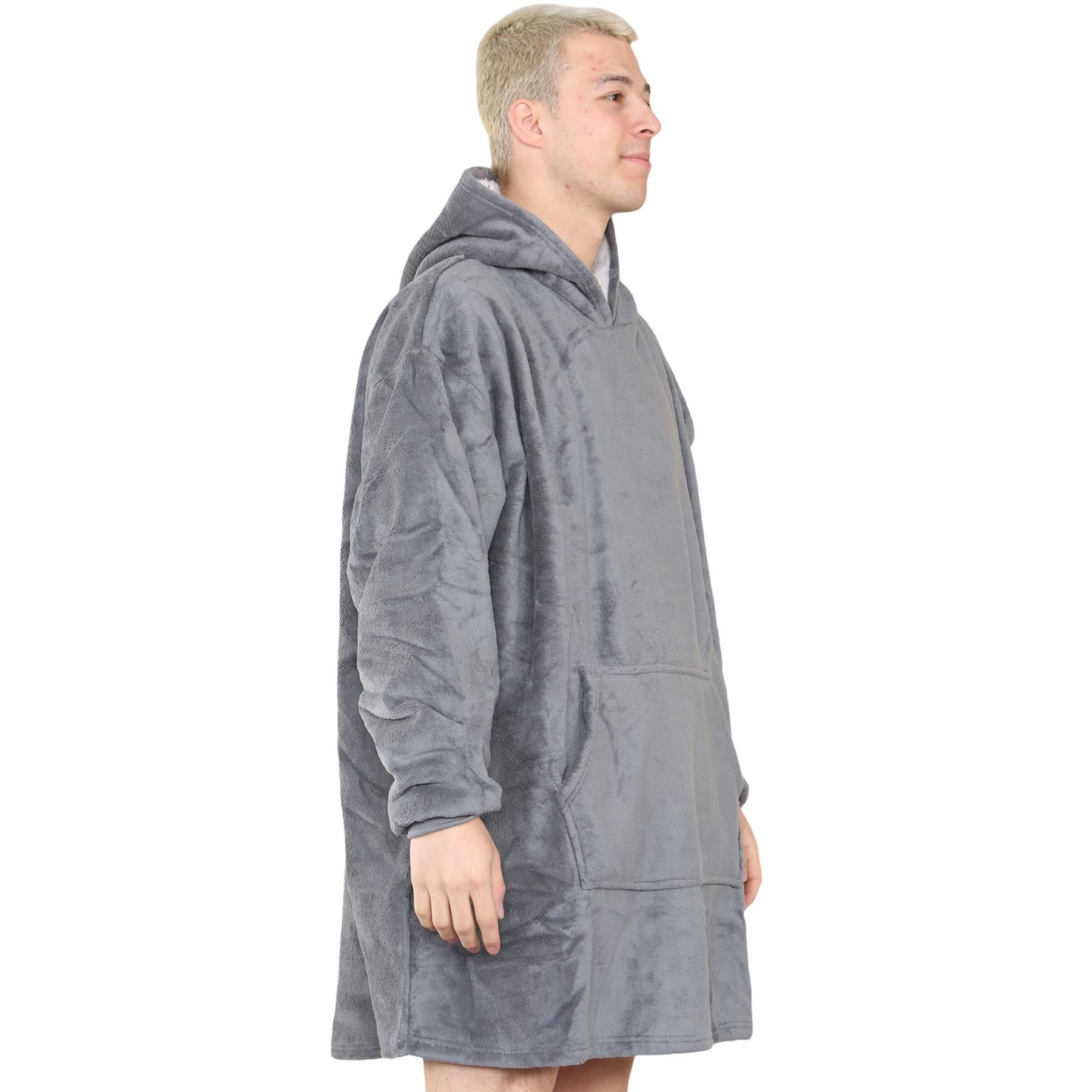 Unisex Oversized Hoodie Snuggle with Plush Sherpa Fleece Lining For Men & Women