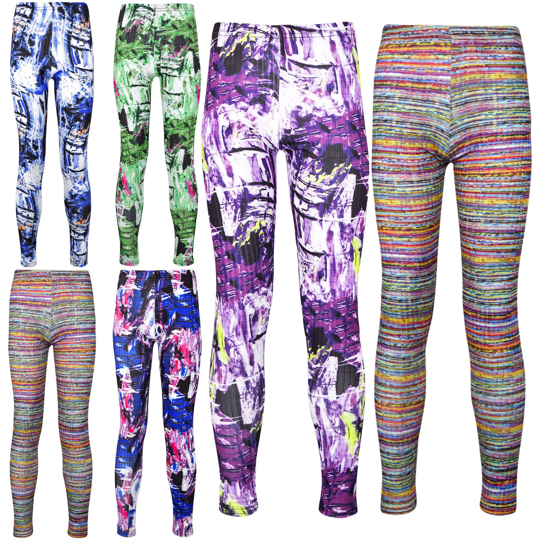 Kids Girls Legging Tie Dye Printed Summer Trendy Fashion Stretchy Dance Bottoms