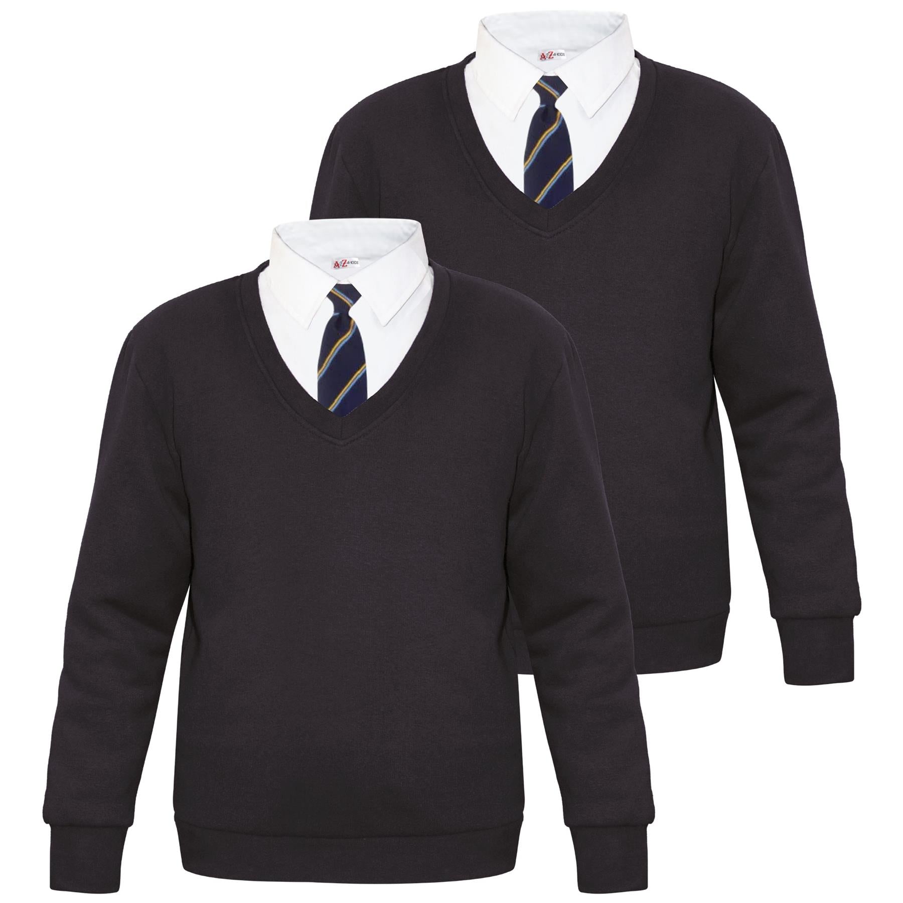 Kids Girls Boys Scouts School Uniform V Neck Jumper Single & 2 Pack Sweatshirt