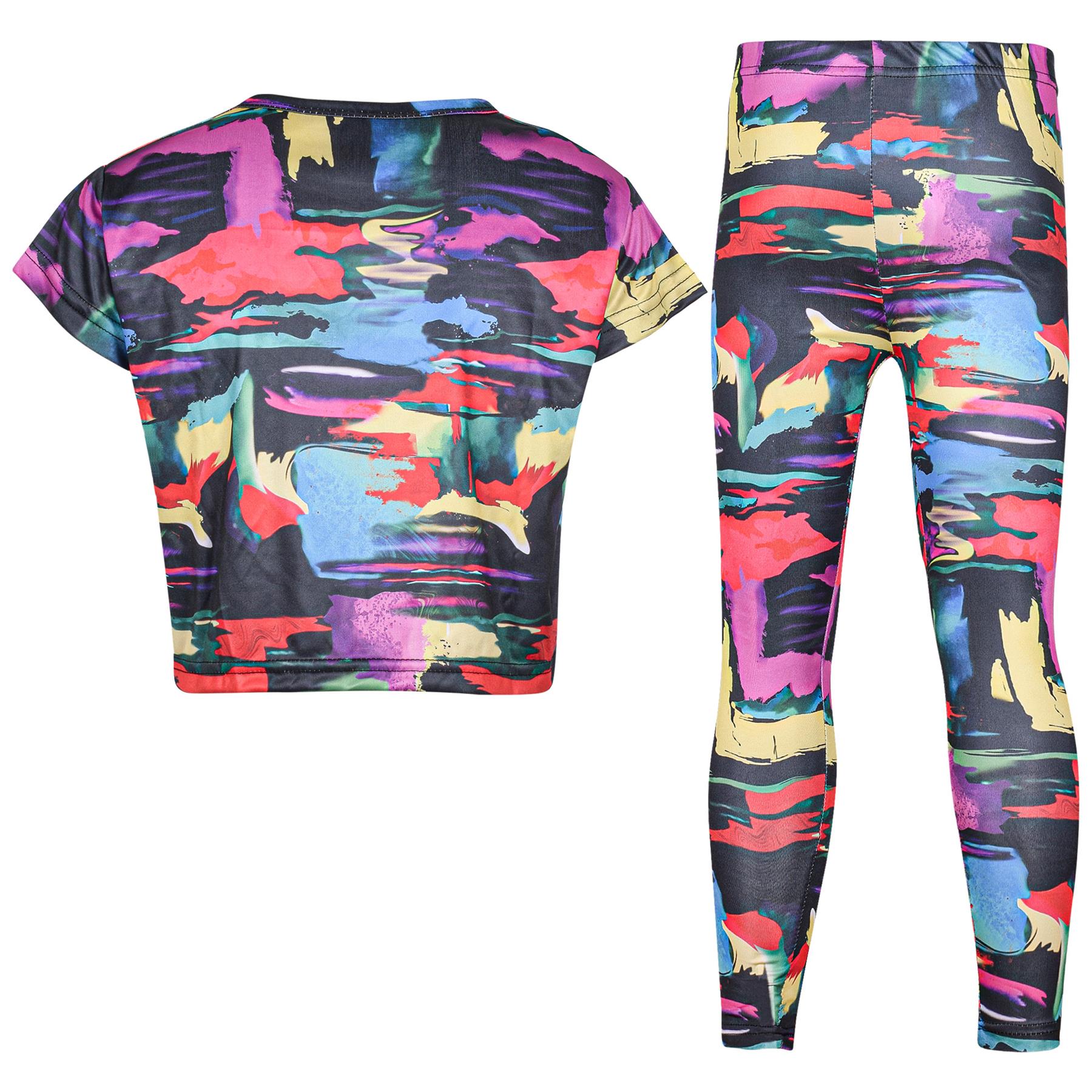 A2Z 4 Kids Girls Crop Top Legging Set Lightweight Summer Outfit Clothing Sets