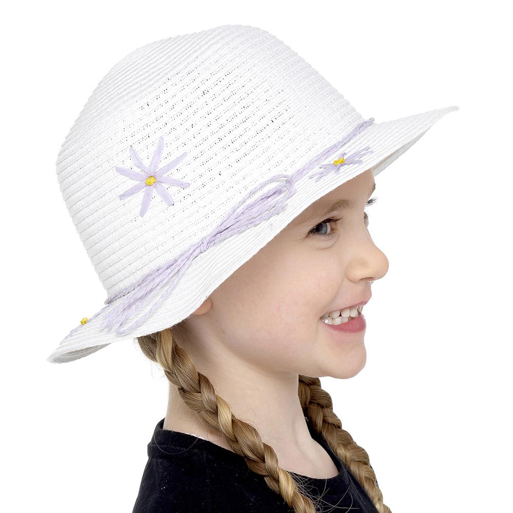 Kids Straw Hat Summer Beach Sun Hat Floppy Foldable With Wide Brim For Girls