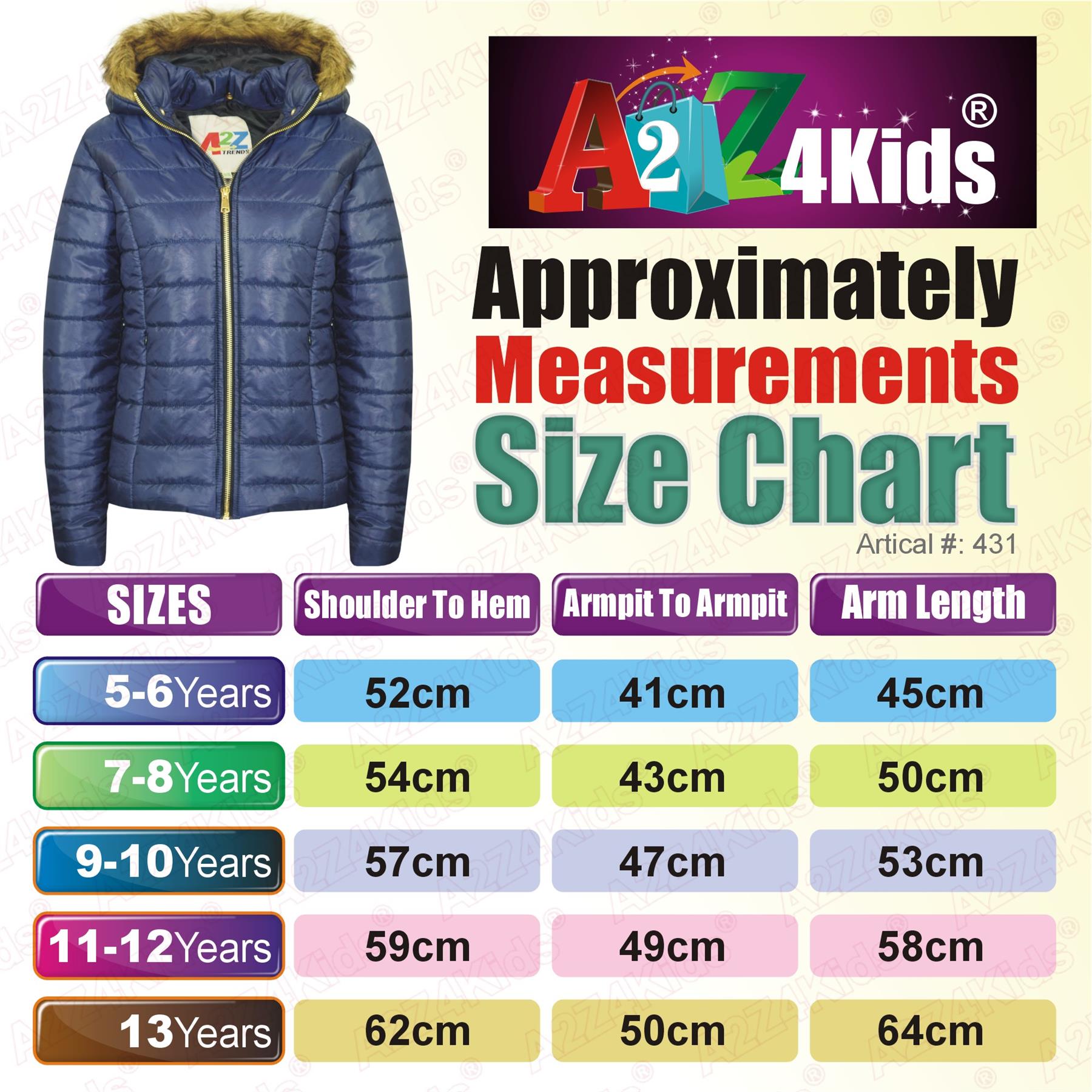 Kids Girls Jackets Faux Fur Detachable Hood Quilted Padded Puffer Jacket Coats