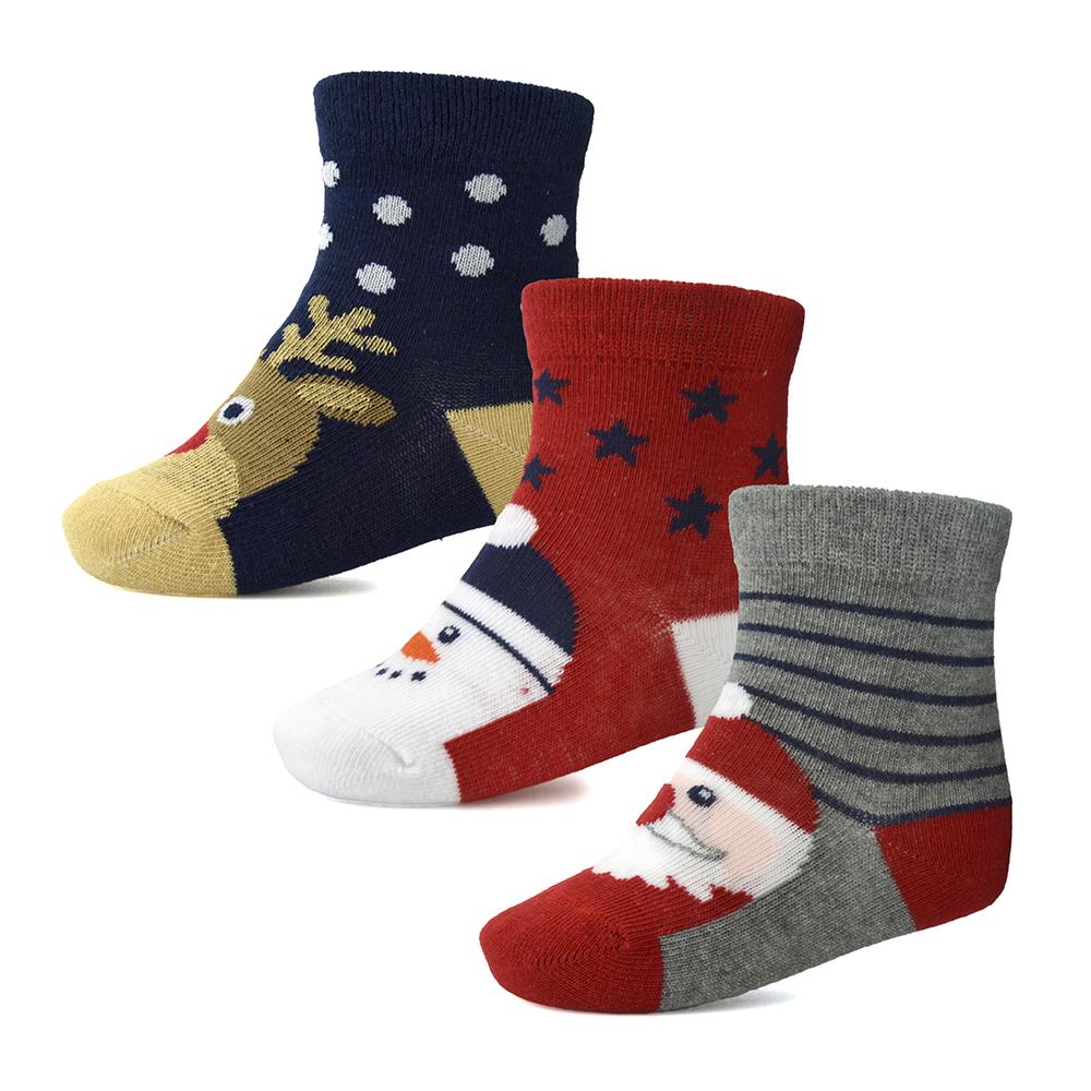 A2Z 4 Kids 3 Pack Kids Baby Girls Boys Family Socks Xmas Novelty Pattern Socks