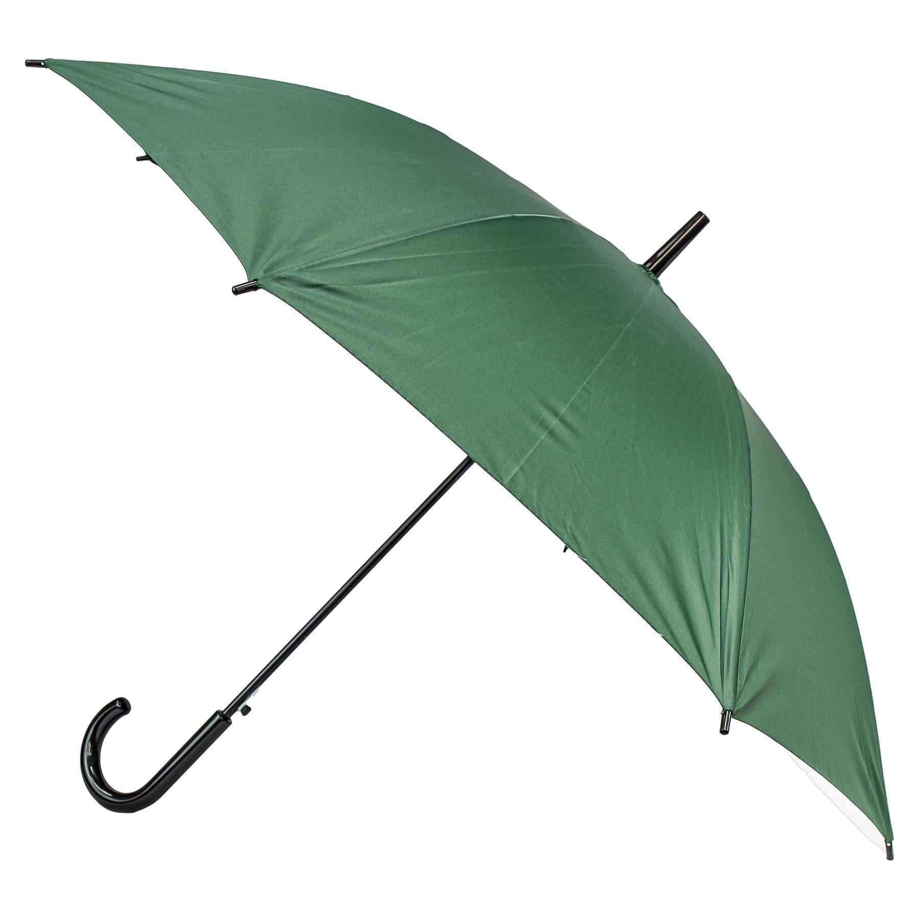 A2Z Kids Stick Umbrellas Green Walking Umbrella Crook Handle Brolly 96cm Canopy