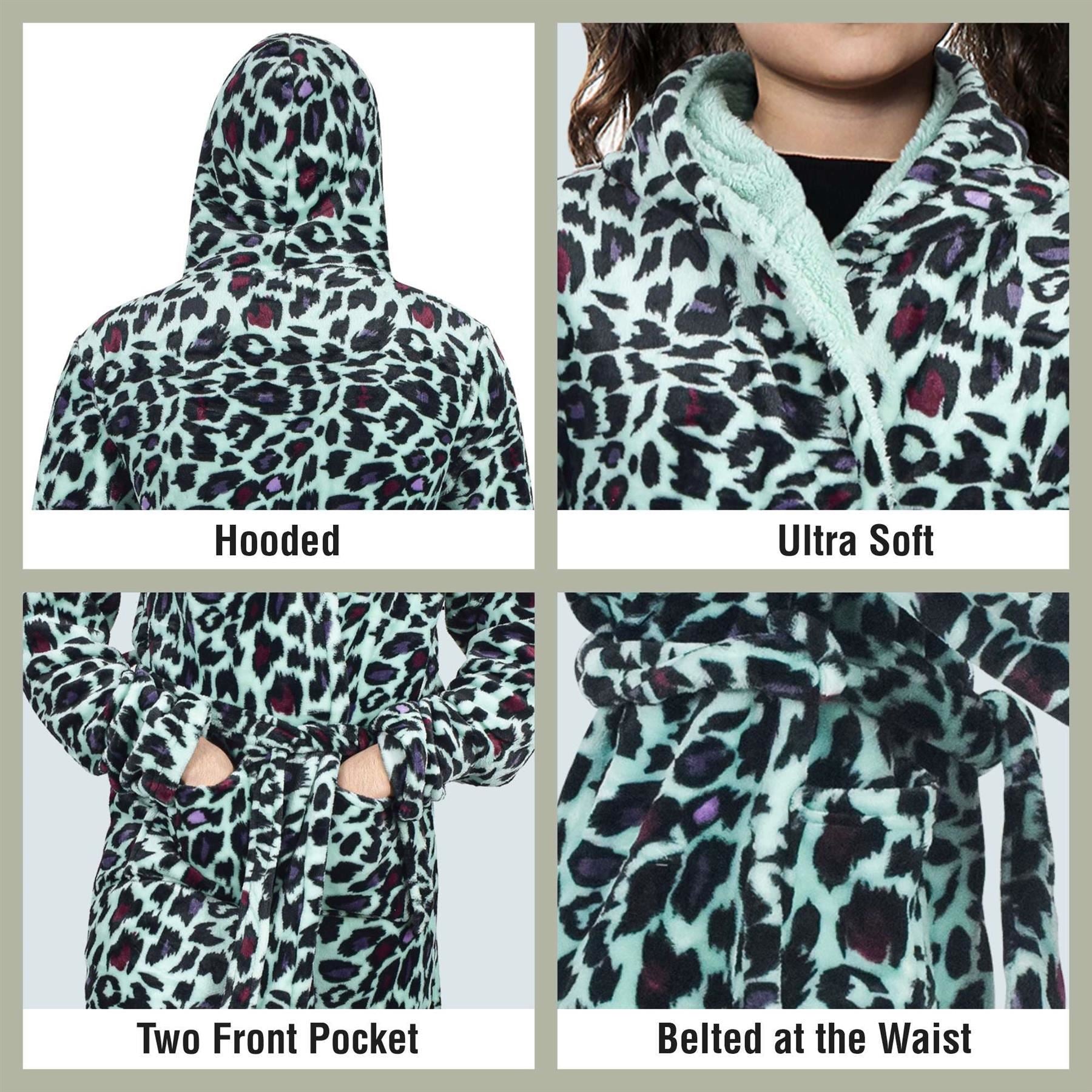 A2Z 4 Kids Soft Leopard Print Bathrobe Dressing Gown