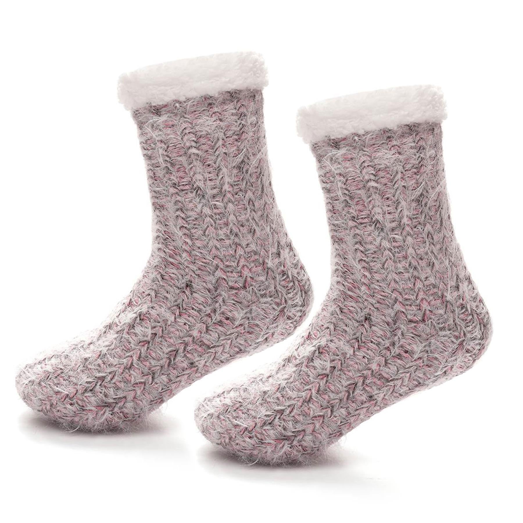 A2Z Ladies Space Dyed Yarn Lounge Socks Sherpa Lining Comfort Soft Fuzzy Socks