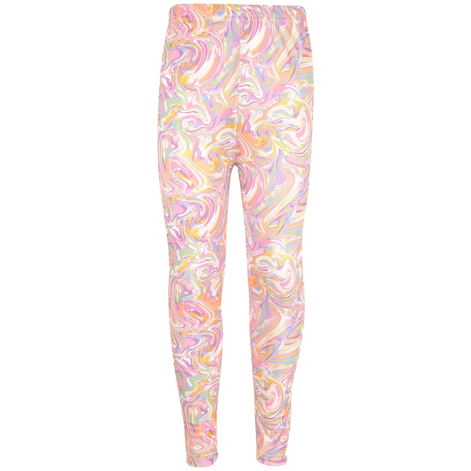 Kids Girls 3D Tie Dye Print Leggings