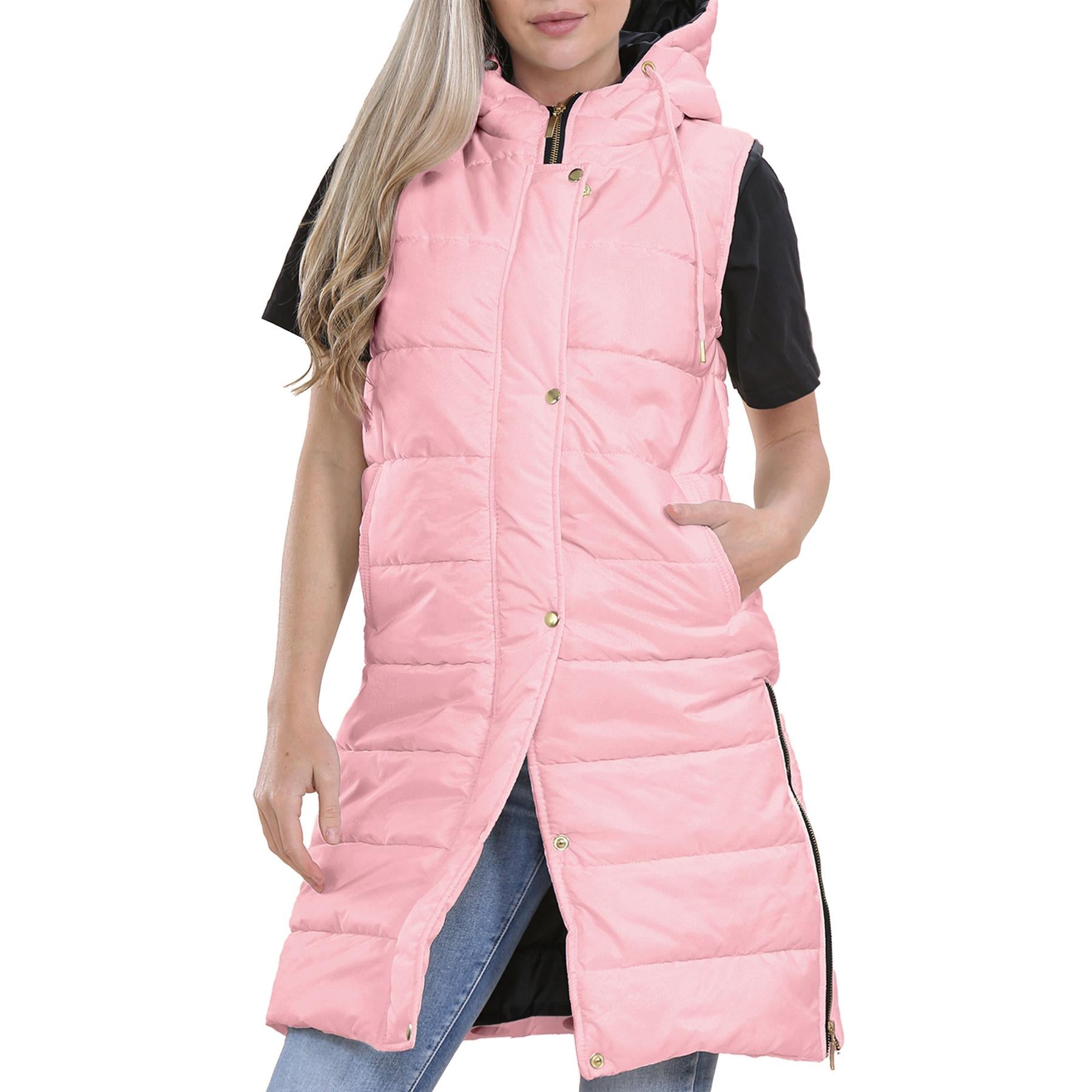 Ladies Oversized Long Line Baby Pink Jacket