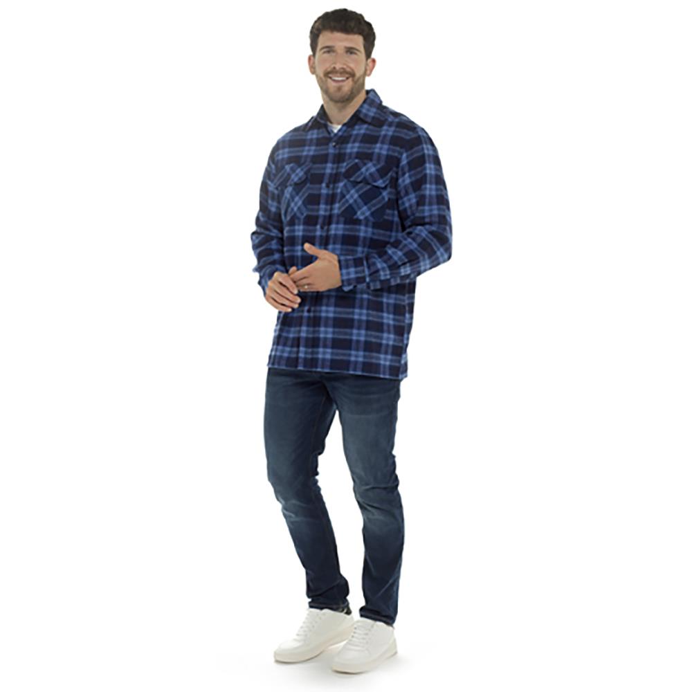 A2Z Mens Shirt Yarn Dyed Quilted Check Shirt Lumberjack Outside Brushed Shirt