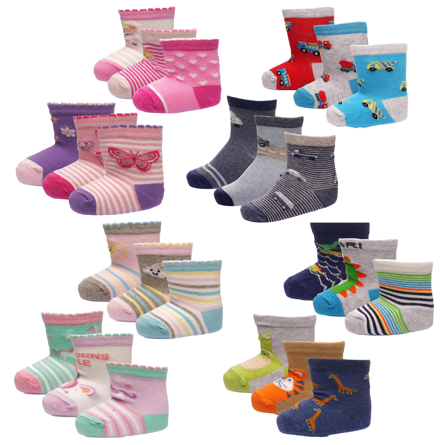 Infant 6 Pack Baby Girls Boys Animal Design Comfortable Newborn Footwear Socks