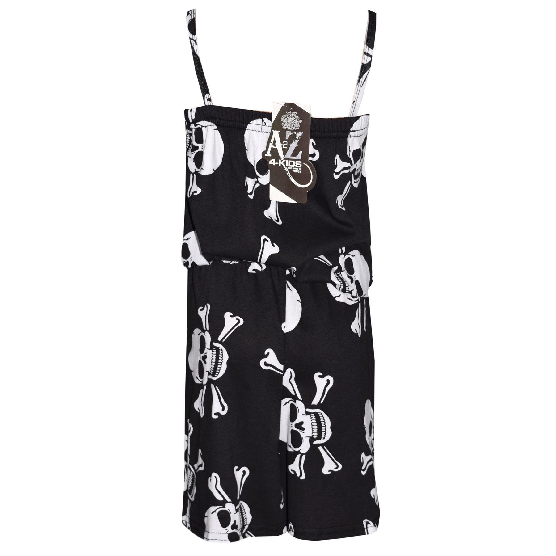 Kids Unisex Skull Print Halloween Top Legging Skater Dress