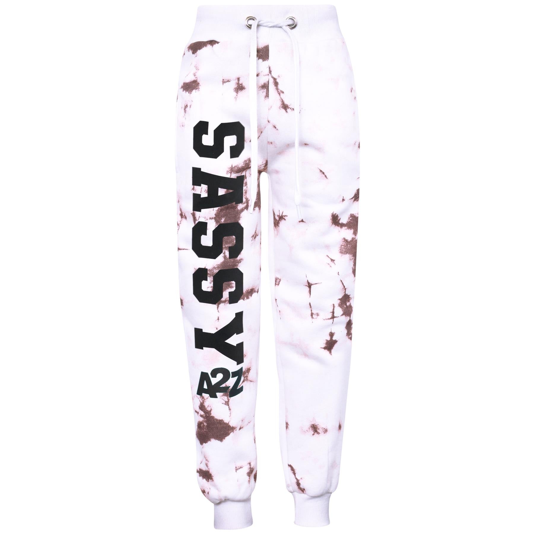 A2Z 4 Kids Girls Tracksuit Tie Dye Sassy Hooded Crop Top Jogging Suit