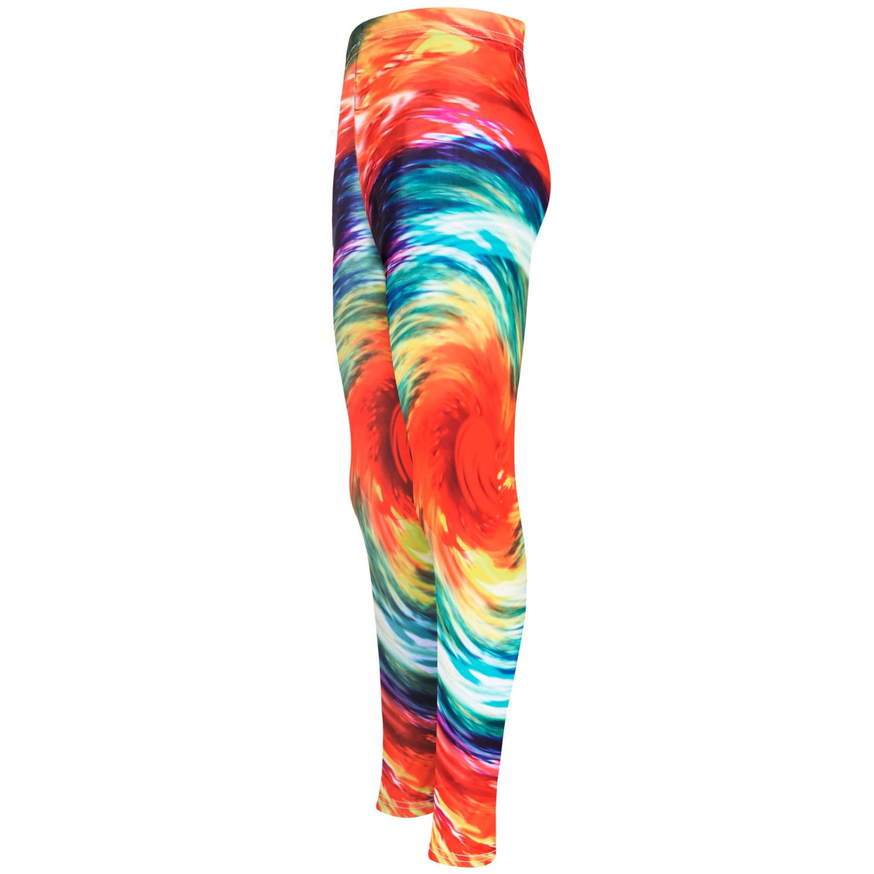 Kids Girls 3D Tie Dye Print Leggings